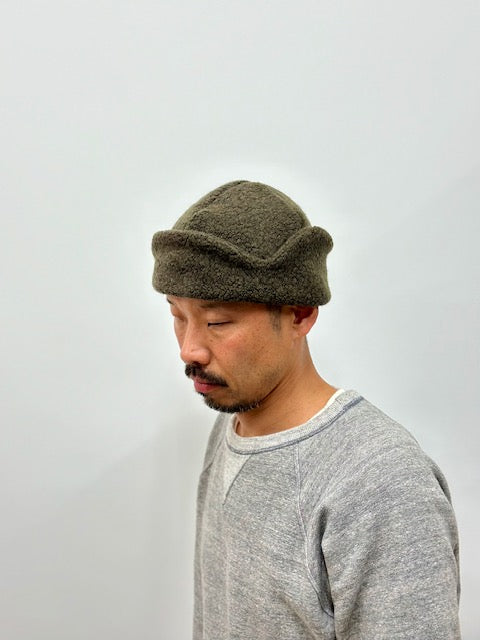 Recycled Wool Flight Cap With Earflaps | Olive