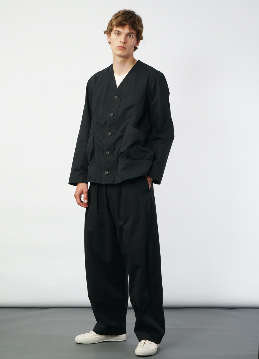 ANDREW 29-77-2 | Super Wide Cut Trousers | Black Drill