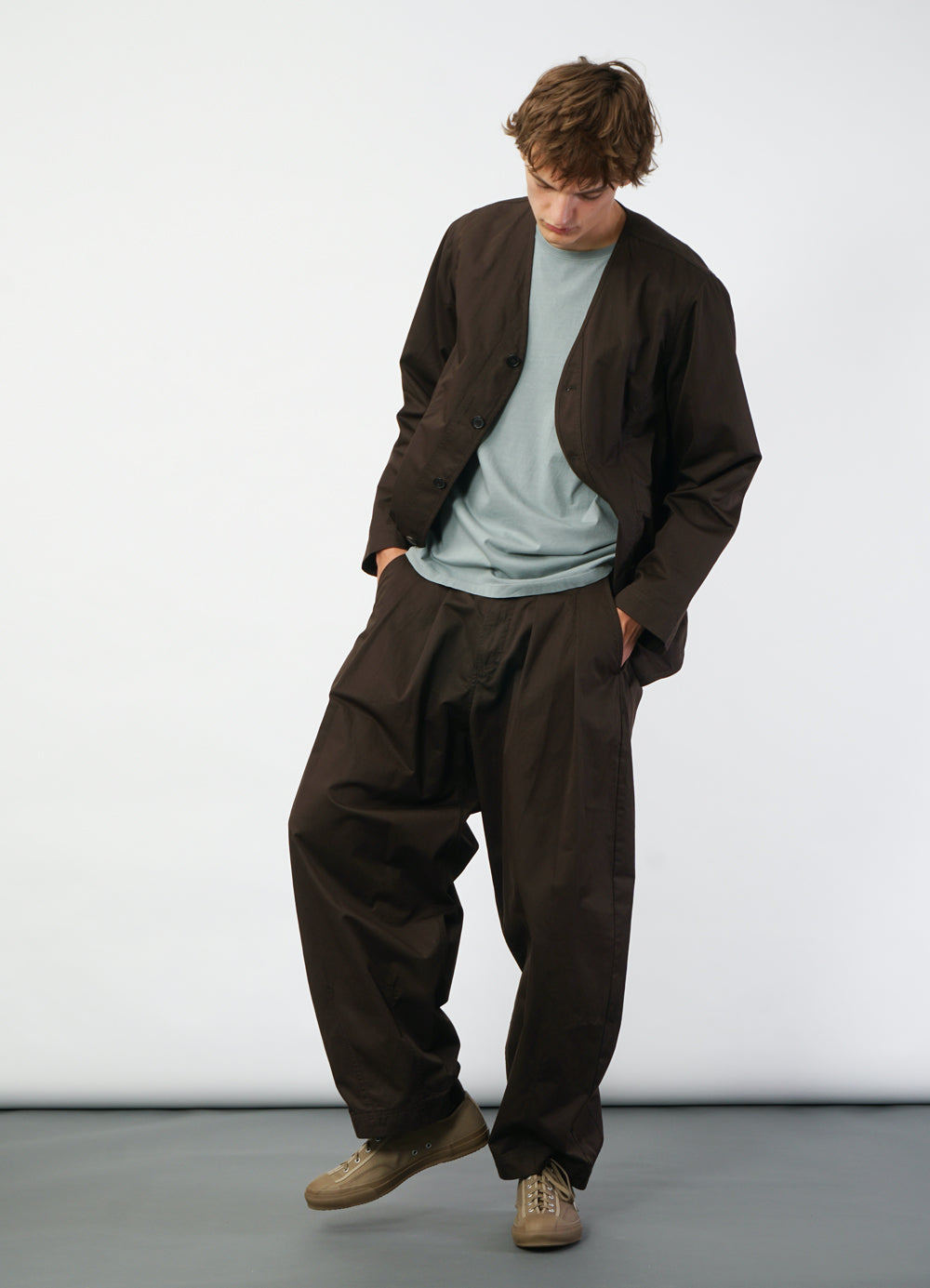 ANDREW 29-77-9 | Super Wide Cut Trousers | Coffee Drill
