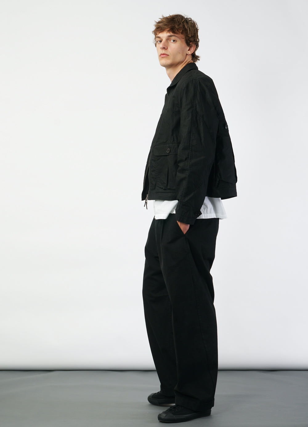 BOBBY 27-56-2 | Wide Pleated Everyday Trousers | Black 1