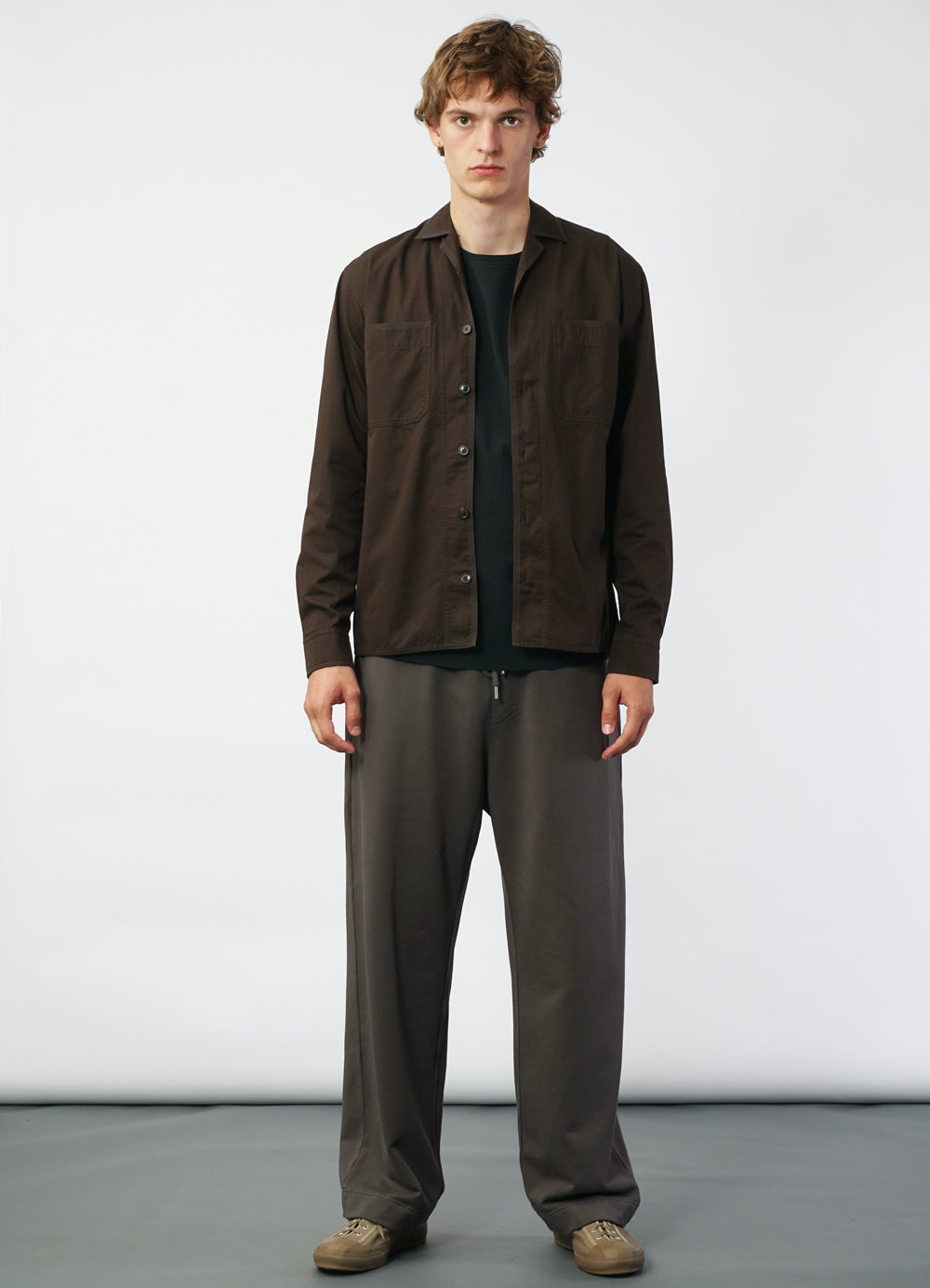 STEFFEN 29-77-9 | Shirt Jacket With Decorative Stitching | Coffee Drill