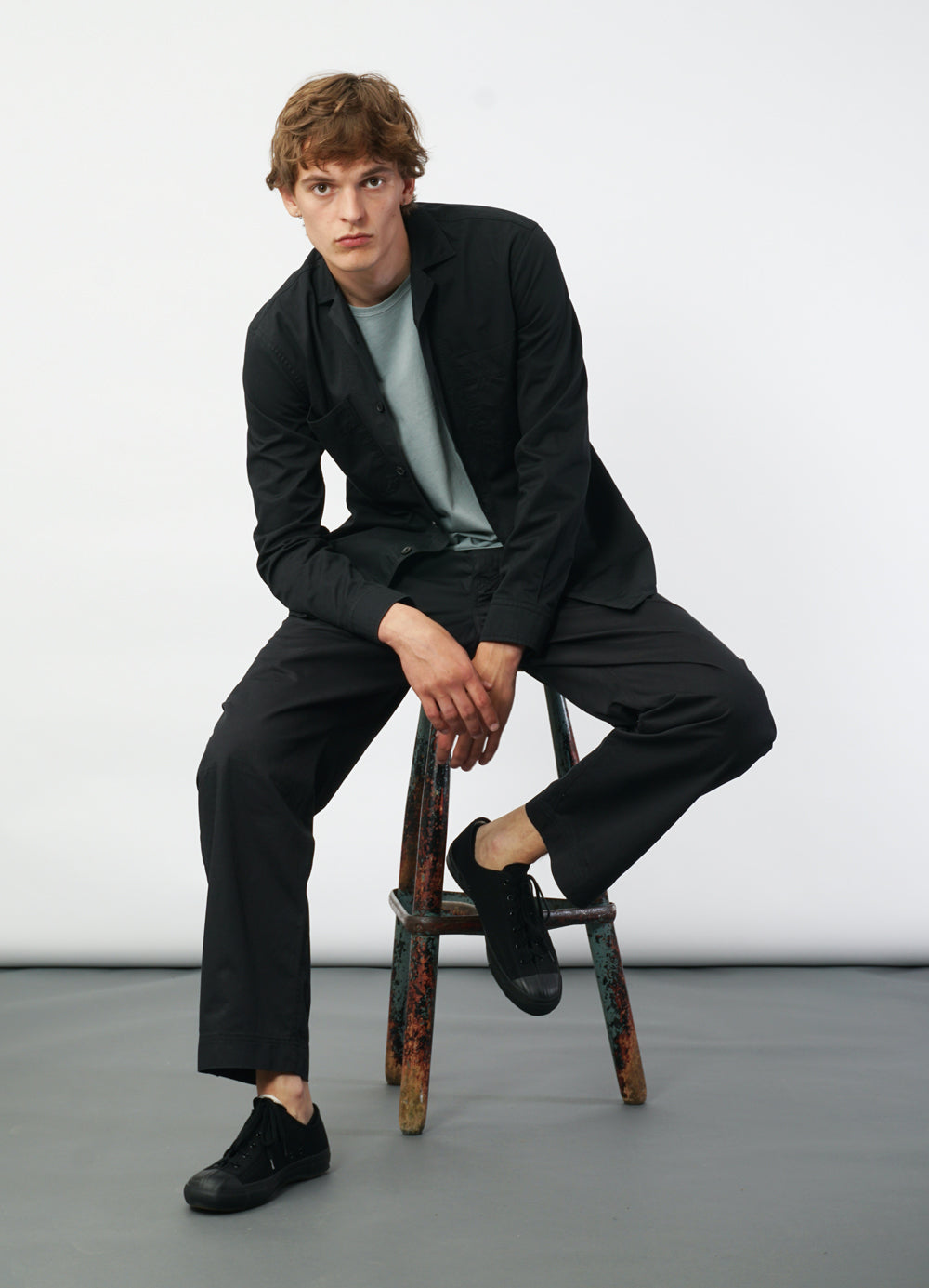 KARLO 29-77-2 | Wide Cut Utility Trousers | Black Drill