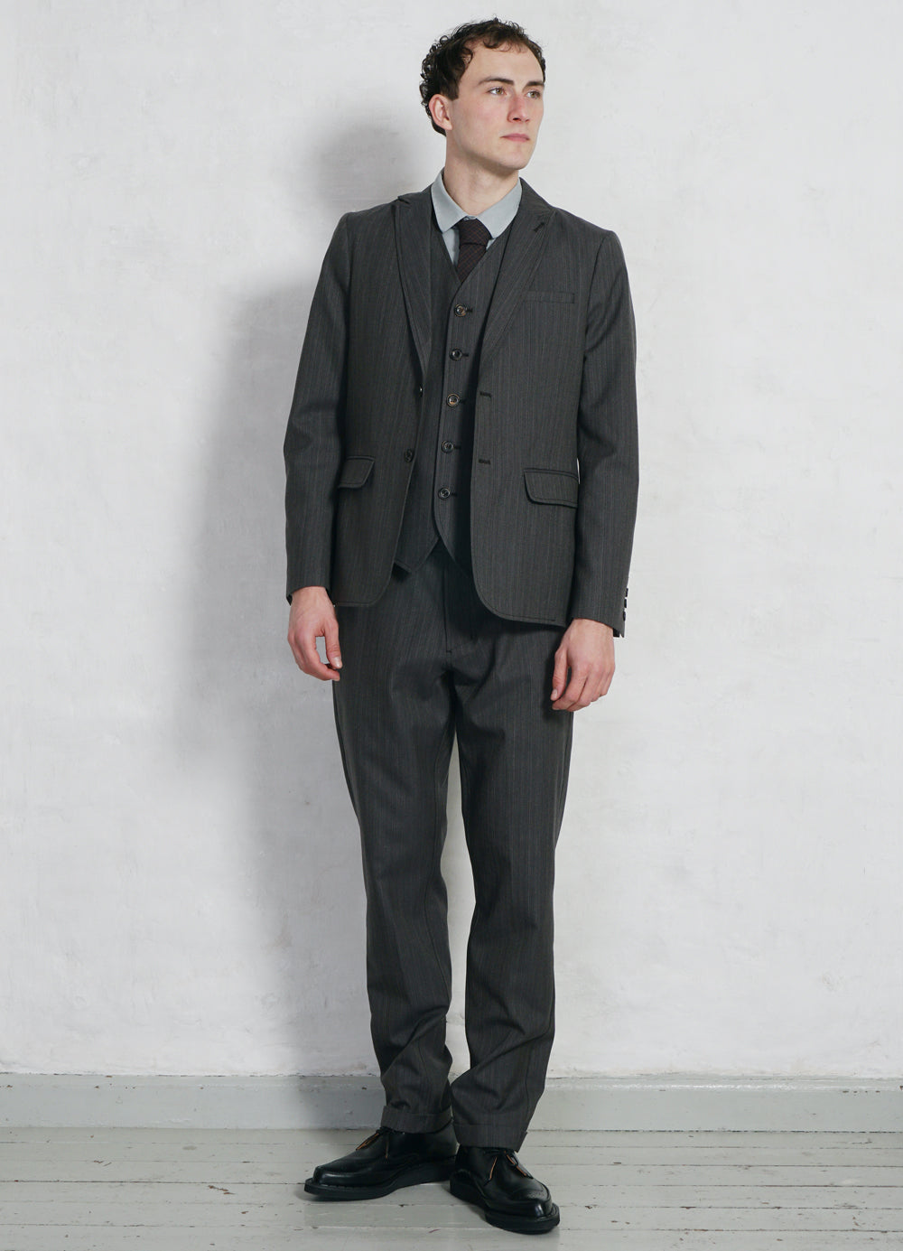 FINN 28-37-7 | Classic Regular Fit Trousers | Brown Grey
