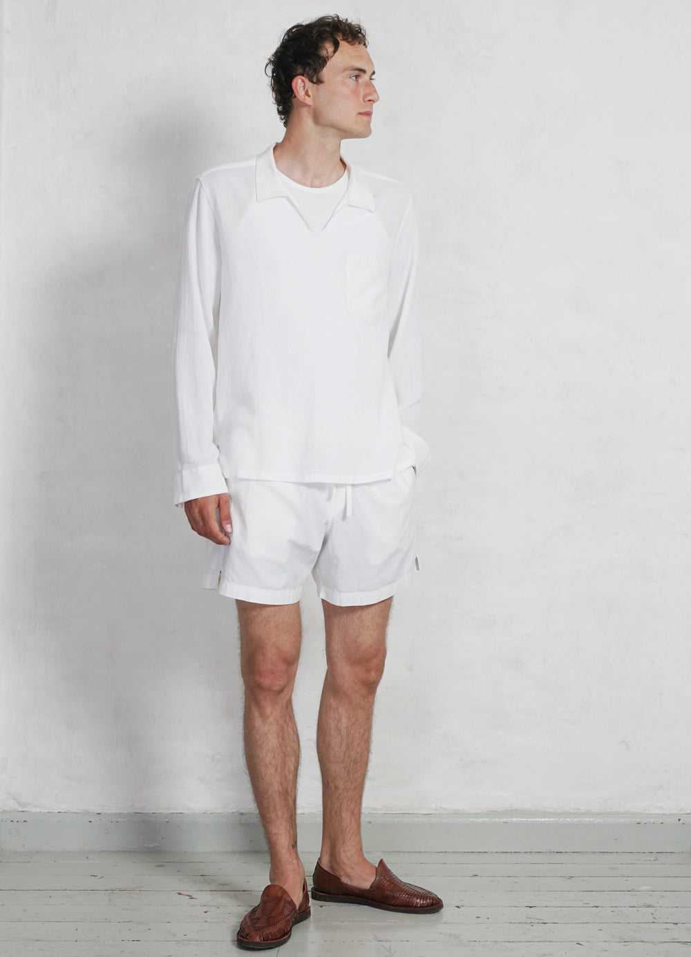 JANIK | Casual Drawstring Shorts | White
