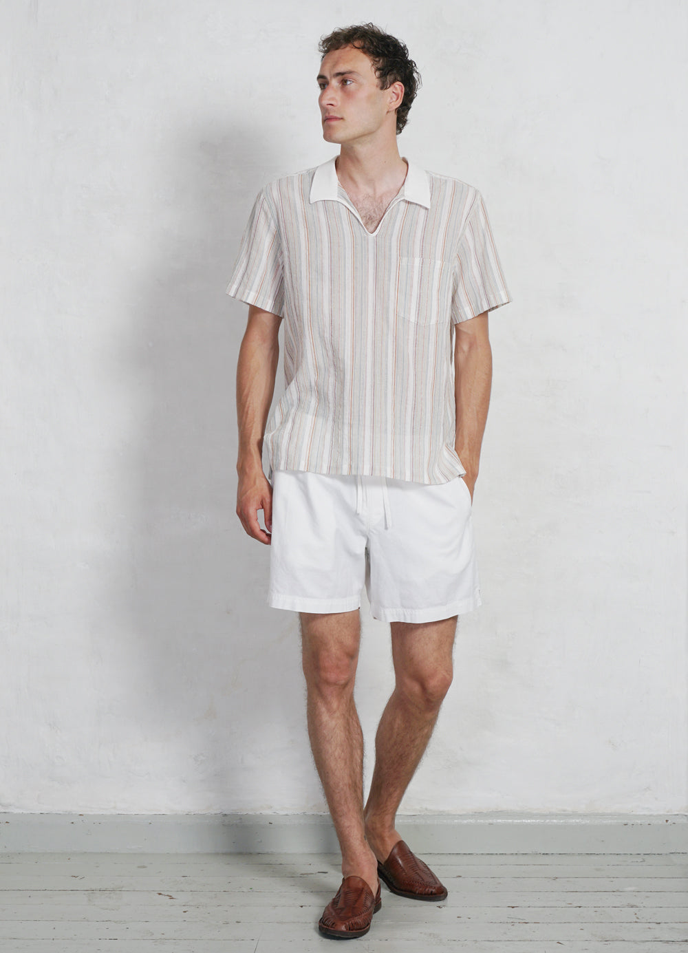 PHILIP | Short Sleeve Pull-On Shirt | Vanilla