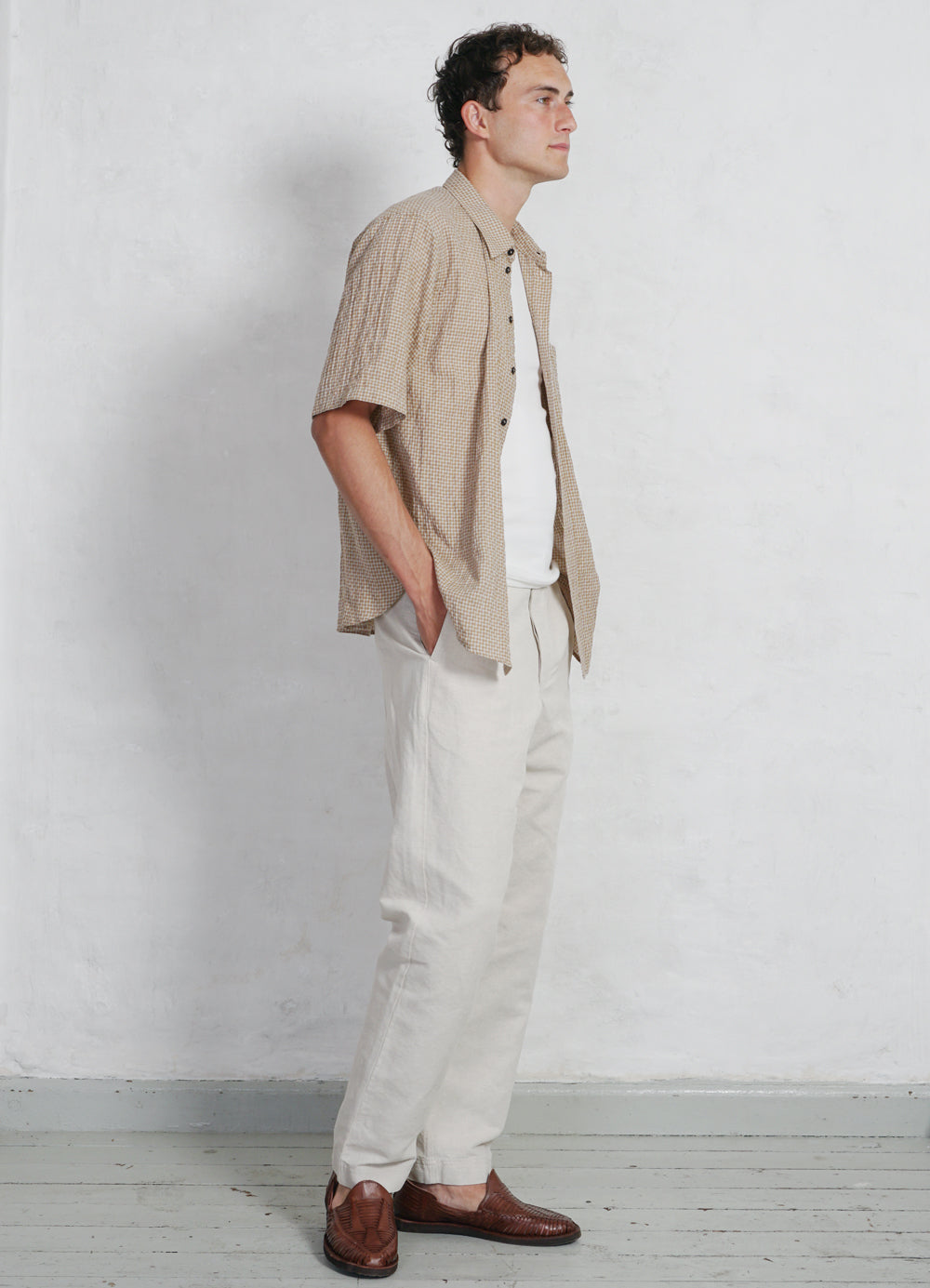 KEN | Wide Cut Trousers | Natural Flax