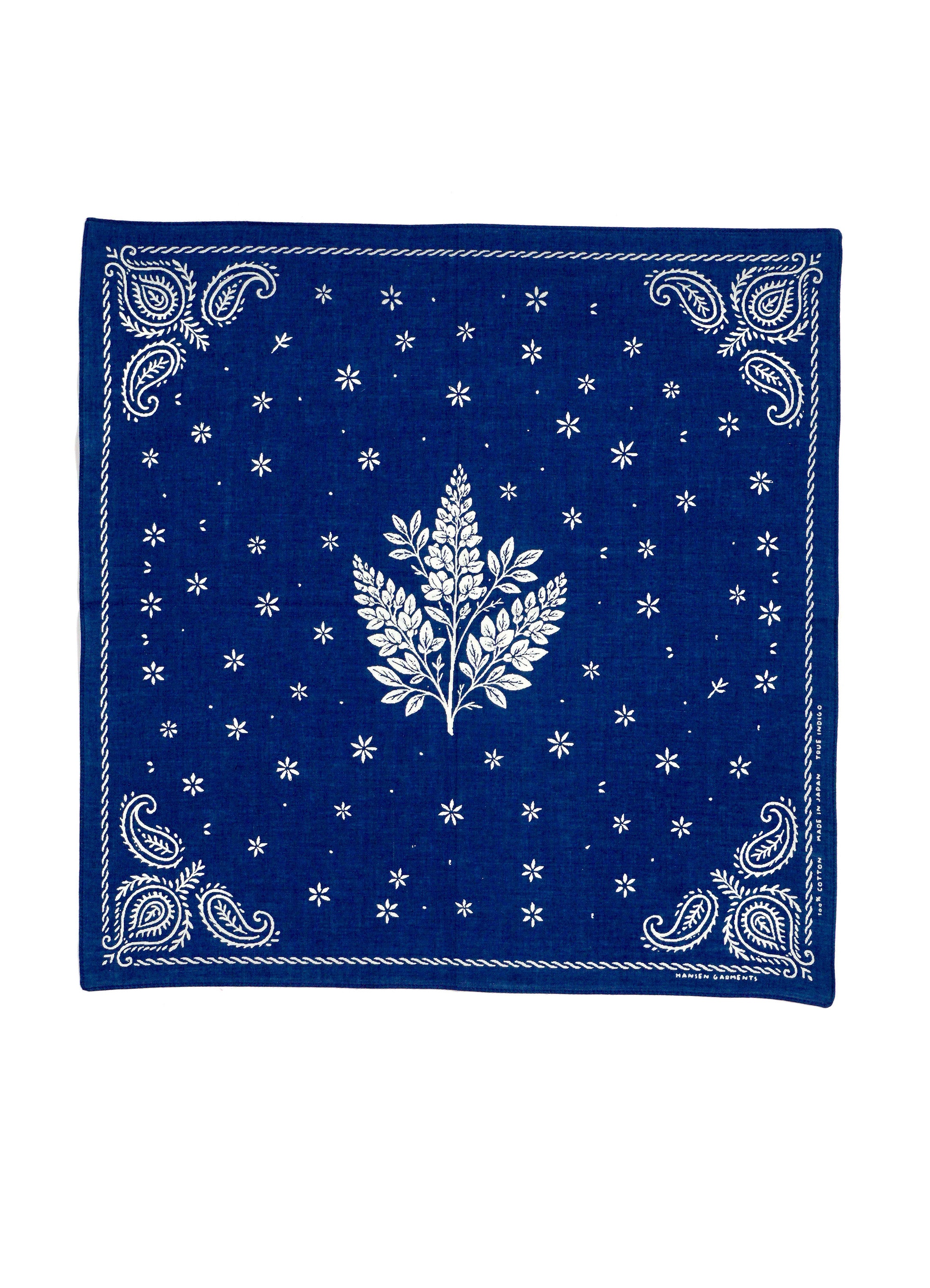 PARSLEYFERA 155-101-4 | Screen Print Bandana | Indigo
