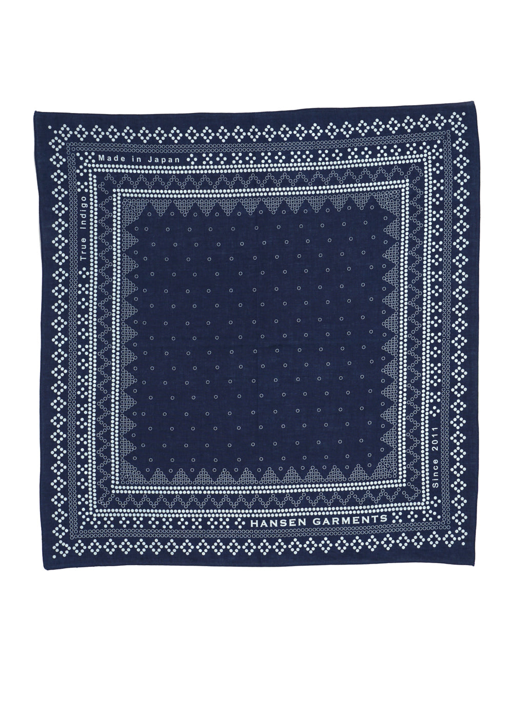 NORWEGIAN 155-99-4 | Discharge Screen Print Bandana | Real Indigo