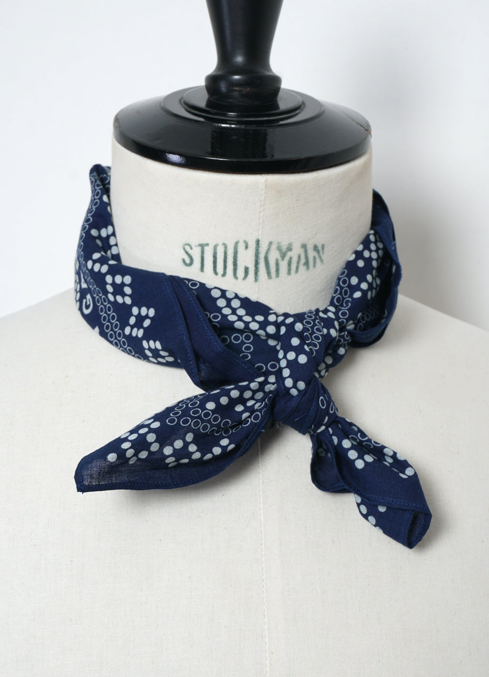 NORWEGIAN 155-99-4 | Discharge Screen Print Bandana | Real Indigo