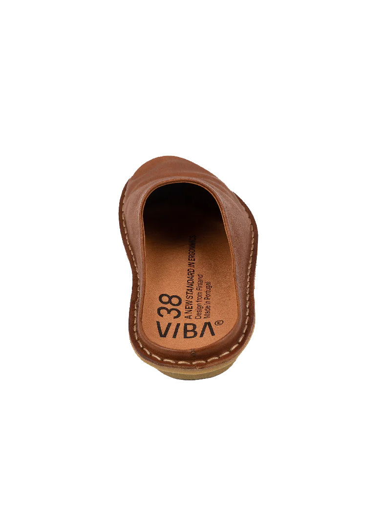 ROMA | Vegetable Tanned Leather Slipper | Cognac Brown