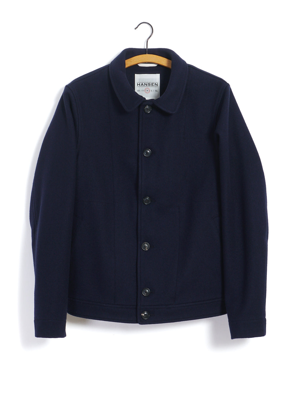 ATLAS Short Wool Felt Jacket Solid Blue - Main Image