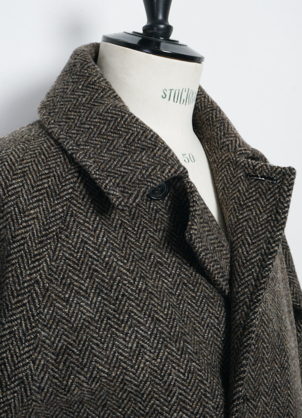 SIGURD | Long Lined Wool Coat | Brown Tweed