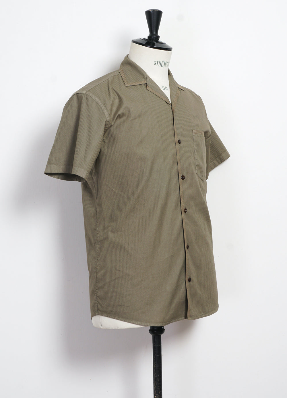 JONNY | Short Sleeve Herringbone Shirt | Bay Leaf