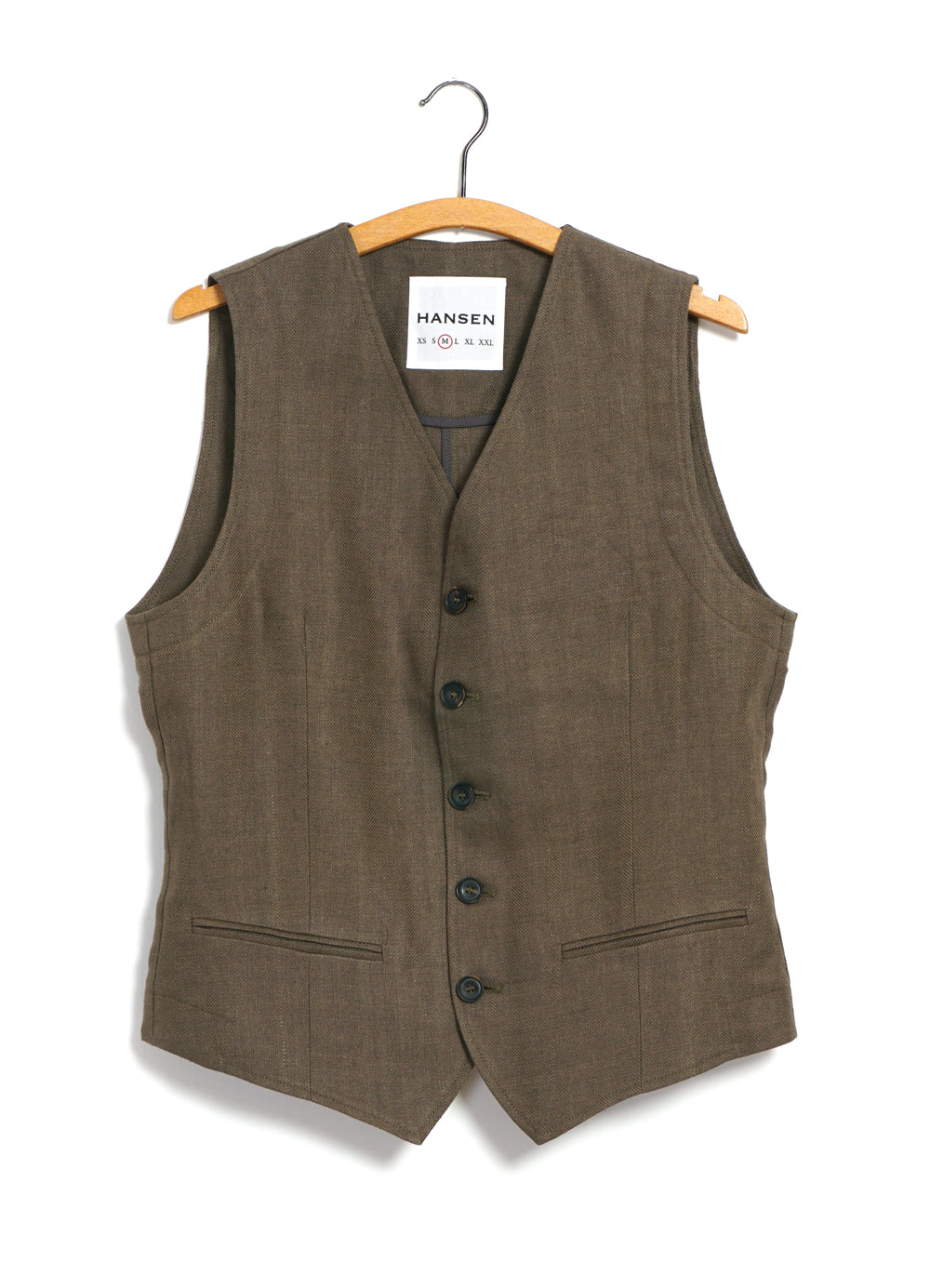 DANIEL Classic Waistcoat Khaki Linen