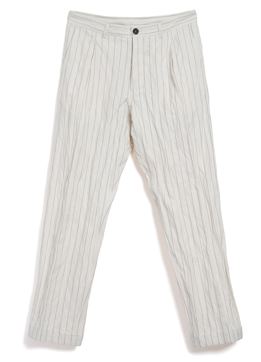 SUNE | Pleated Wide Cut Trousers | Ecru Pin
