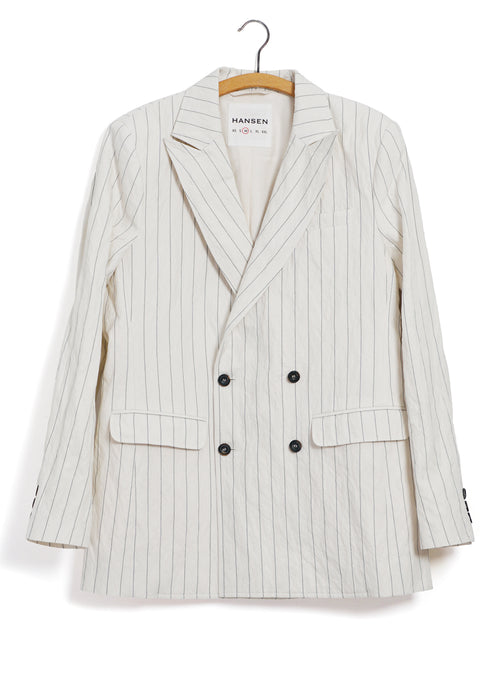 WERNER | Classic Double Breasted Blazer | Ecru Pin