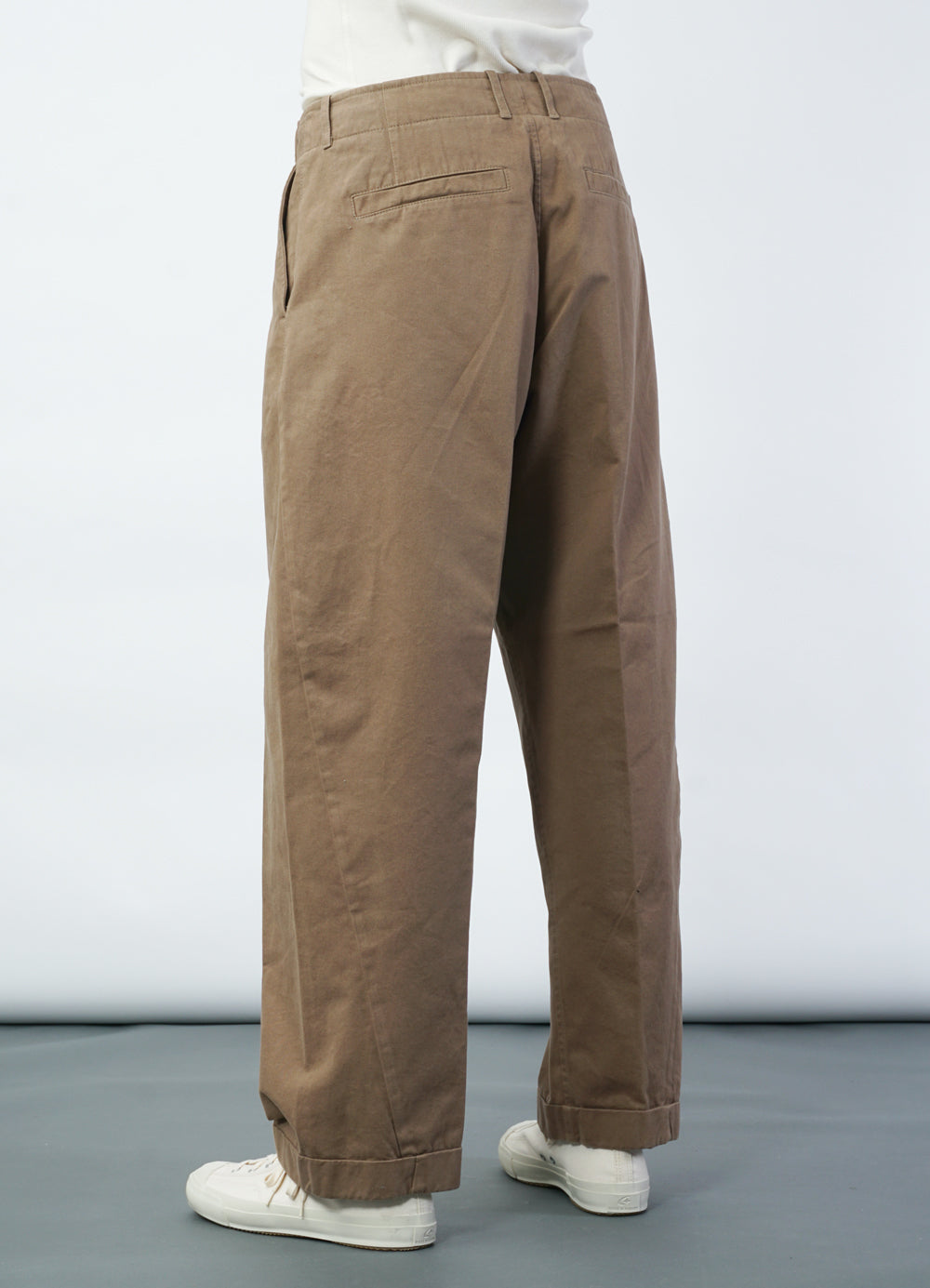BOBBY 31-56-7 | Wide Pleated Everyday Trousers | Beige