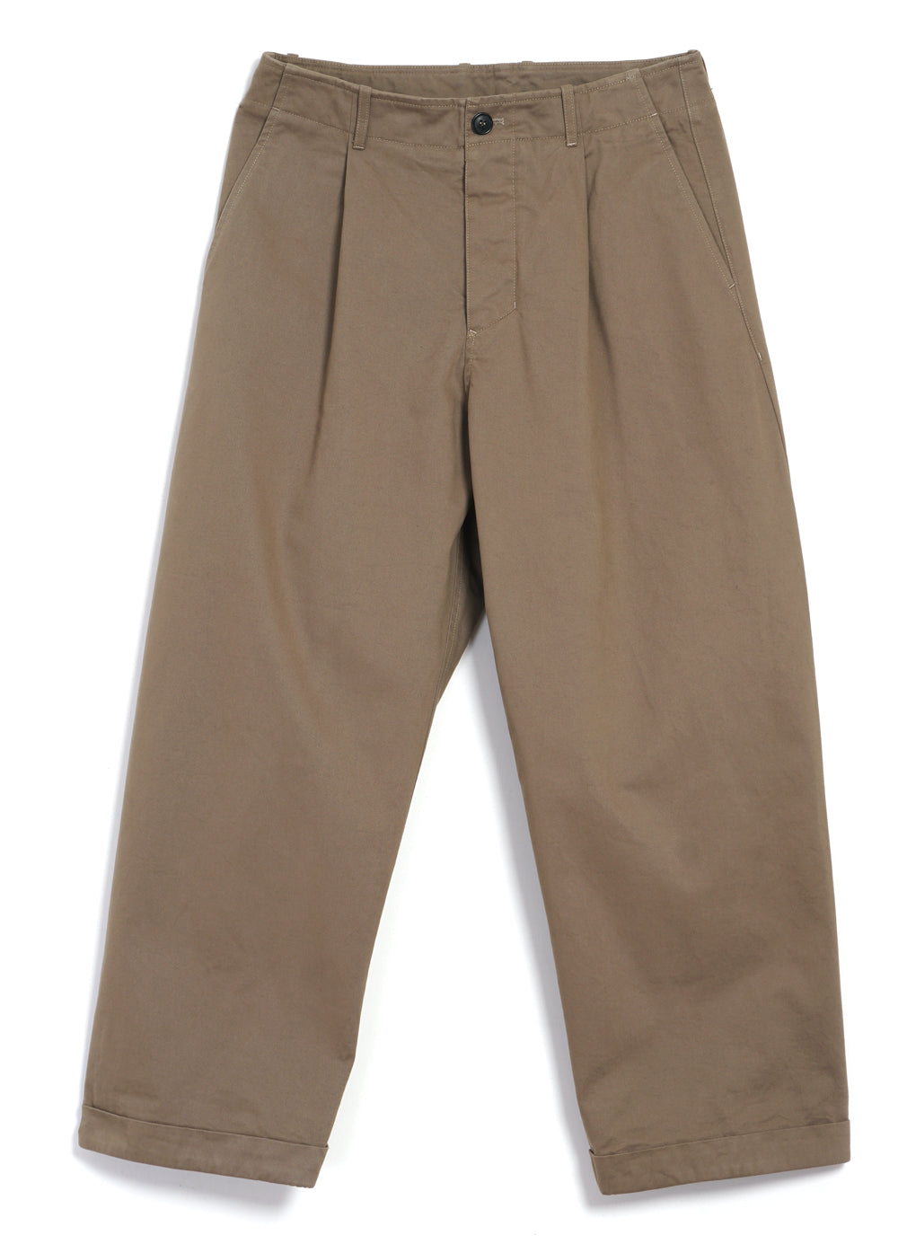 BOBBY 27-56-7 | Wide Pleated Everyday Trousers | Beige