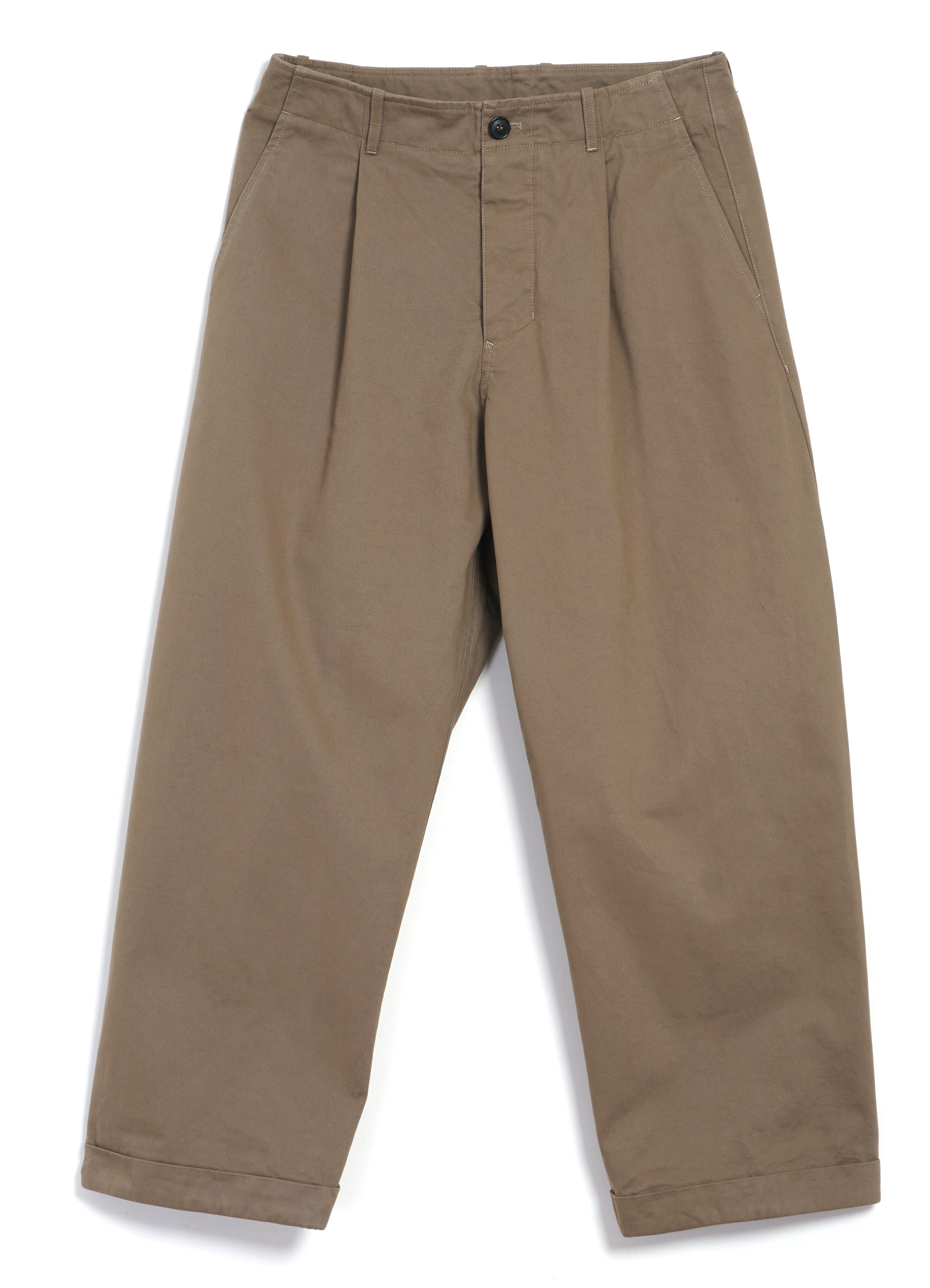 BOBBY 31-56-7 | Wide Pleated Everyday Trousers | Beige