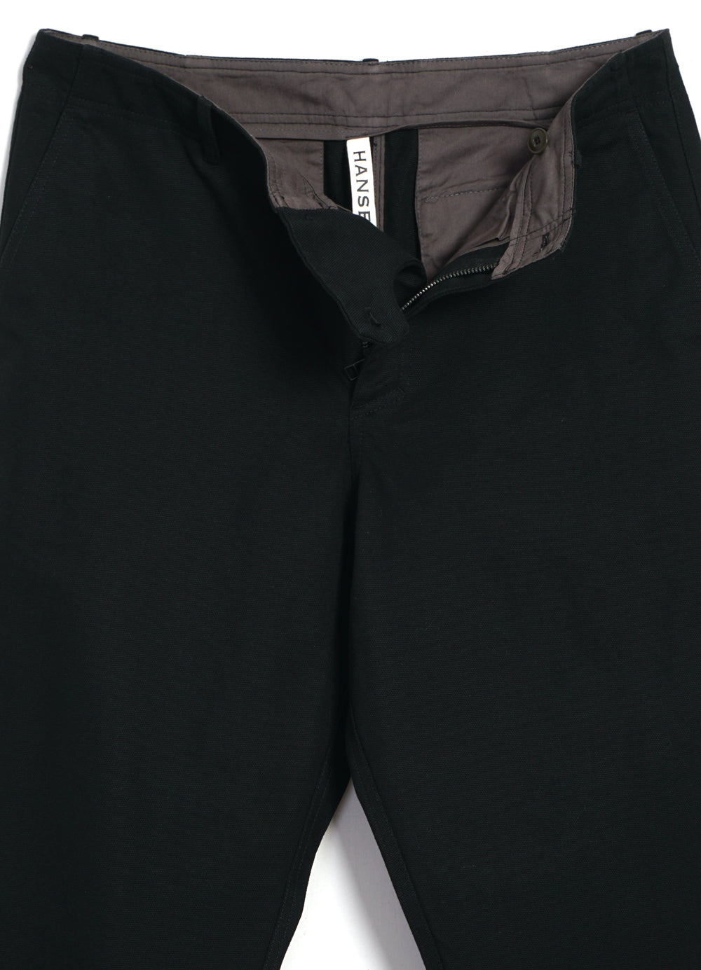 TRYGVE 27-90-2 | Wide Cut Cropped Trousers | Black Canvas