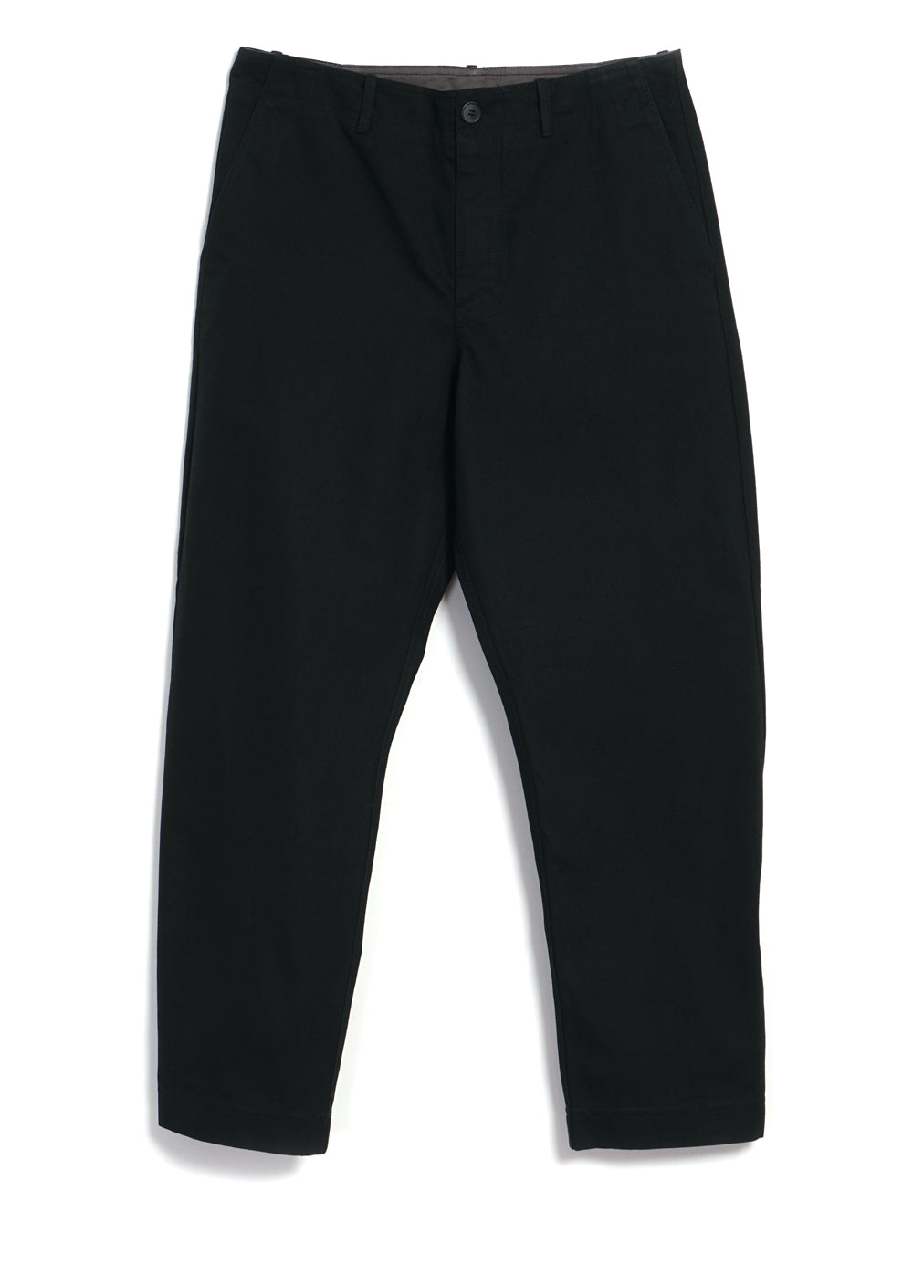 TRYGVE 27-90-2 | Wide Cut Cropped Trousers | Black Canvas