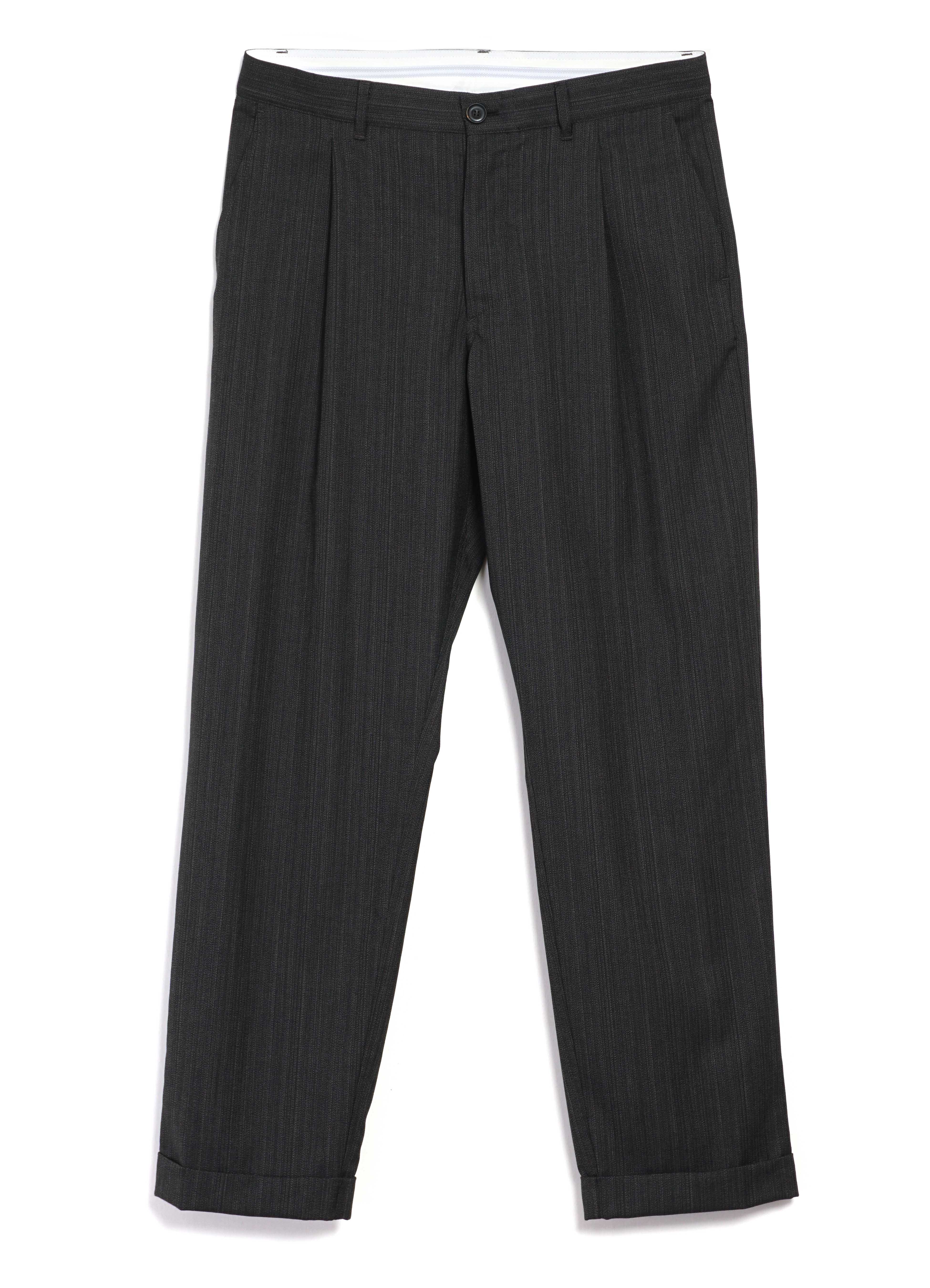 SUNE 28-37-7 | Pleated Wide Cut Trousers | Brown Grey