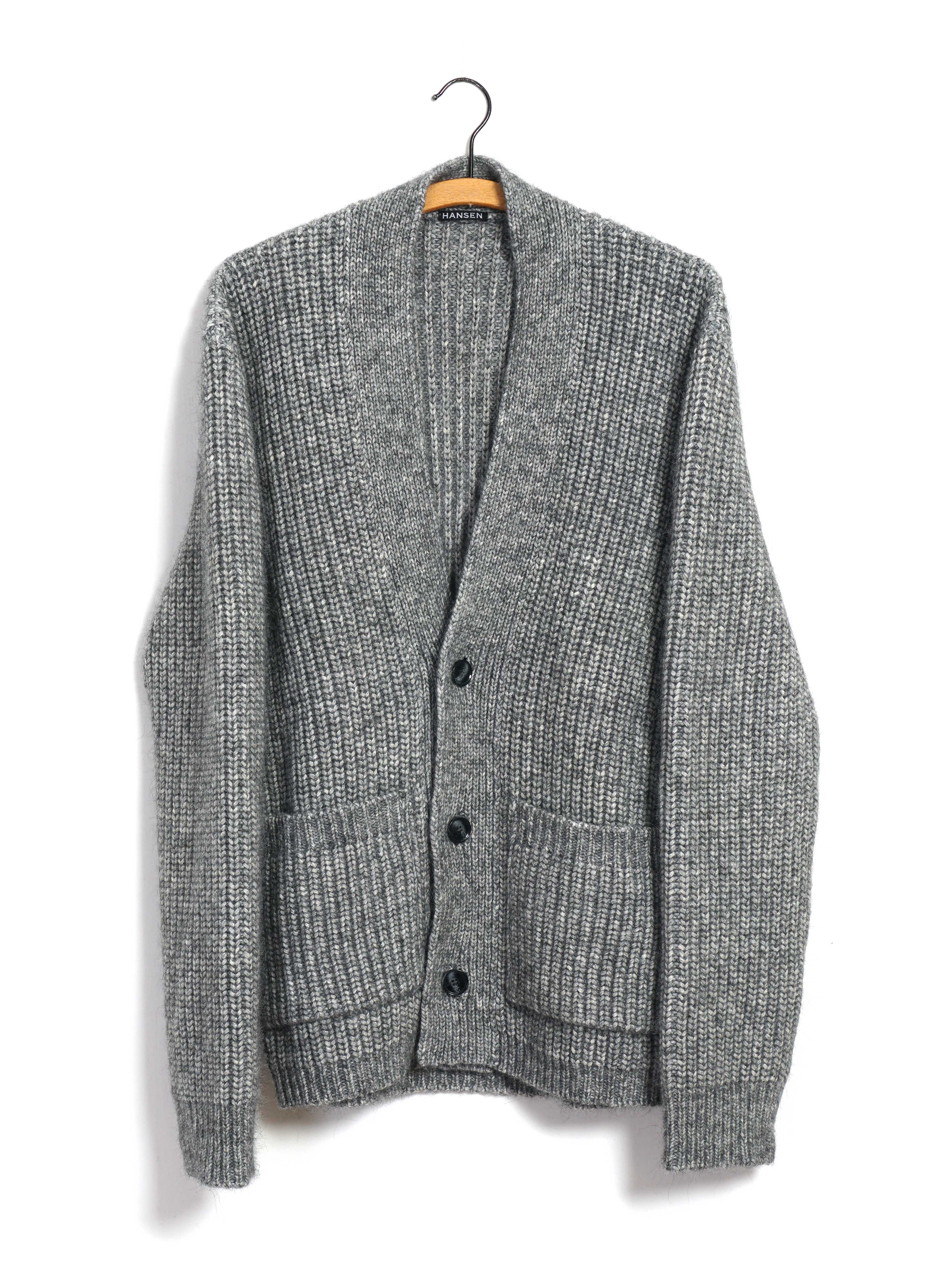 LINUS 30-07-5 | Heavy Rib Cardigan | Silver