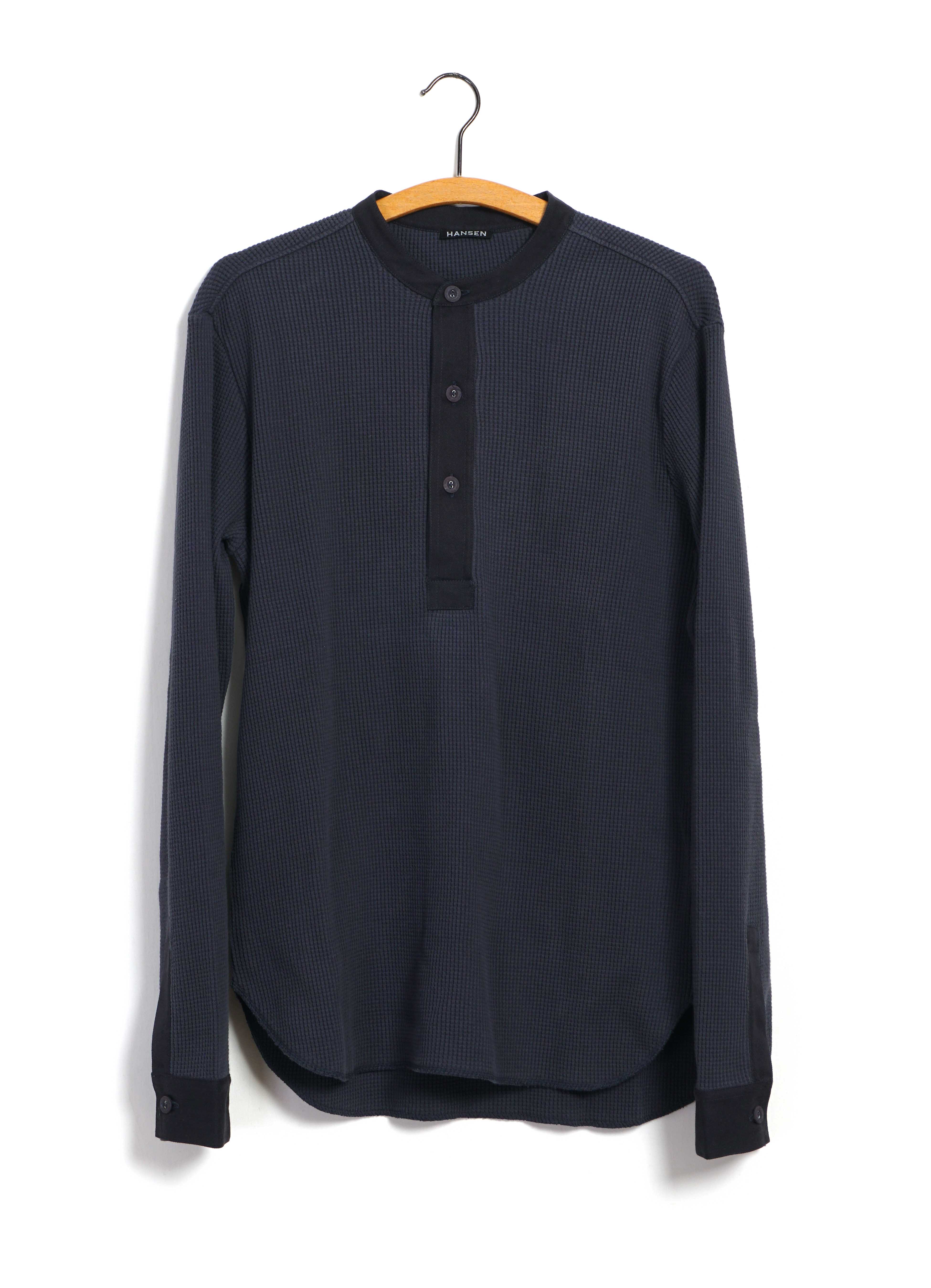 HERMANN 30-114-3 | Long Sleeve Henley | Blue Grey