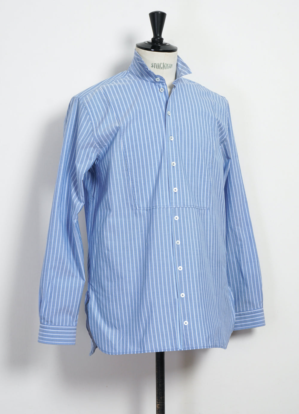 LUIS 30-19-1 | Loose Tuxedo Shirt | Blue stripes