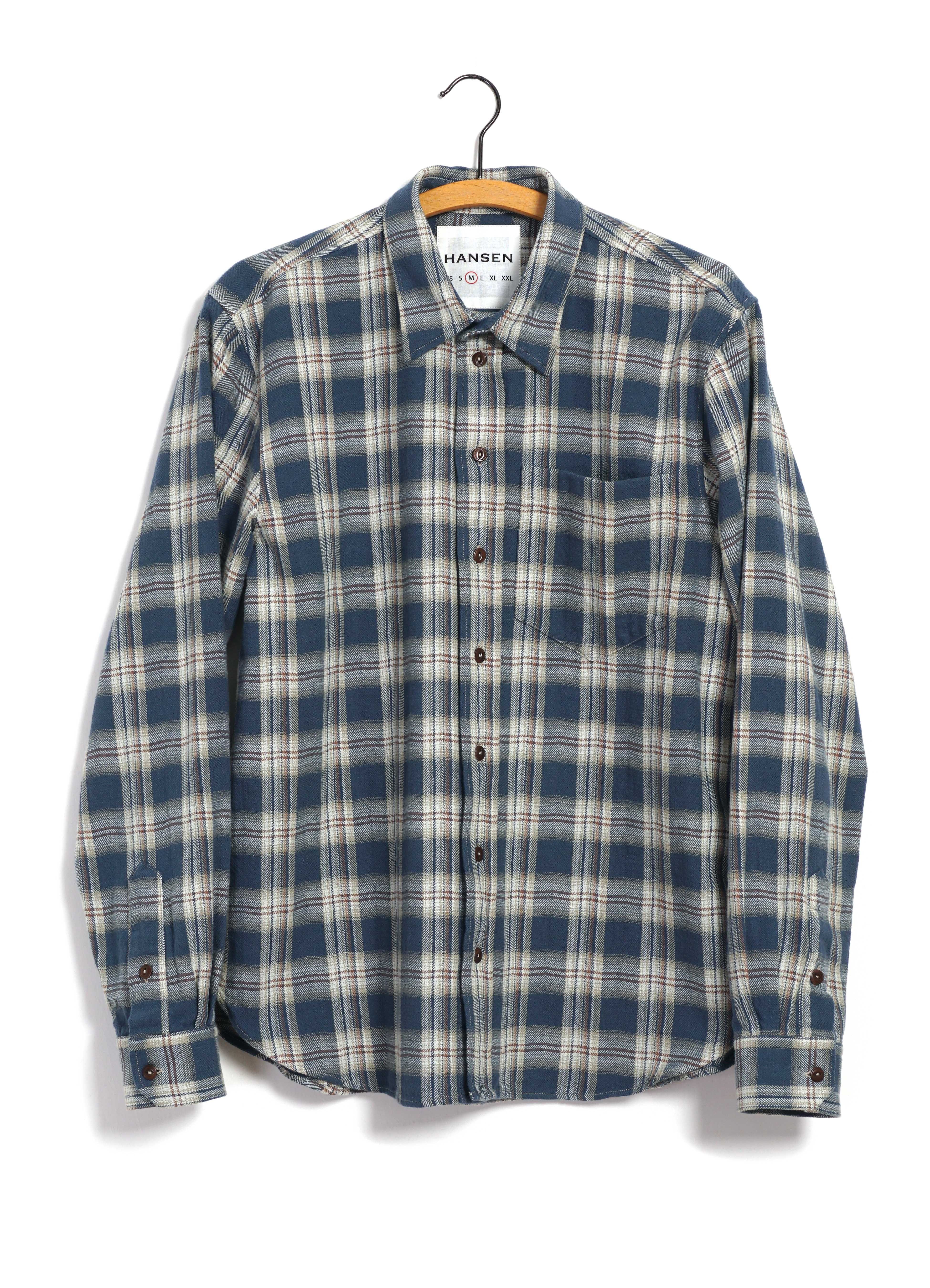RAYMOND 30-22-3 | Loose Cut Shirt | Blue Checks
