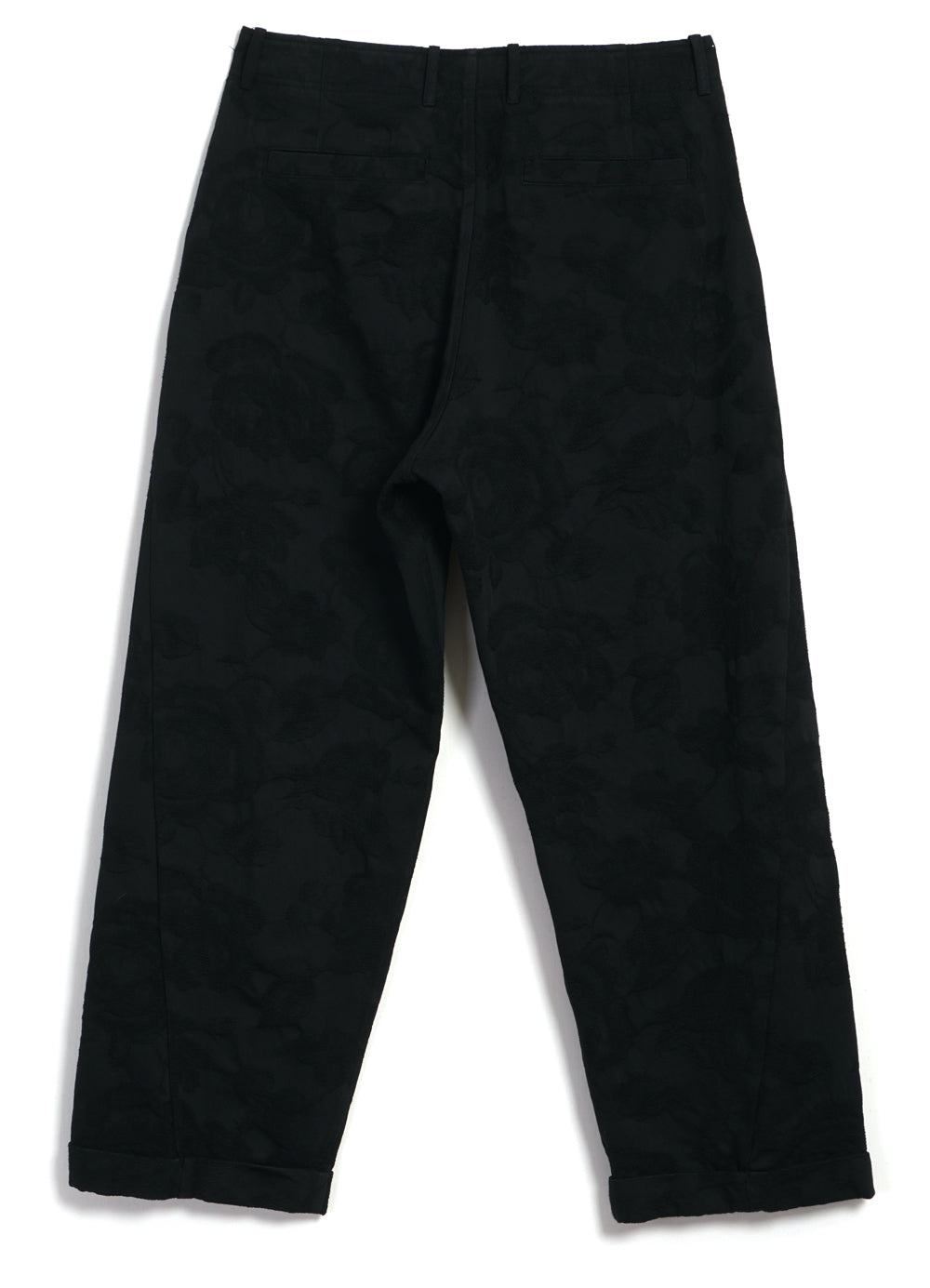 BOBBY 30-30-2 | Wide Pleated Trousers | Black Flowers