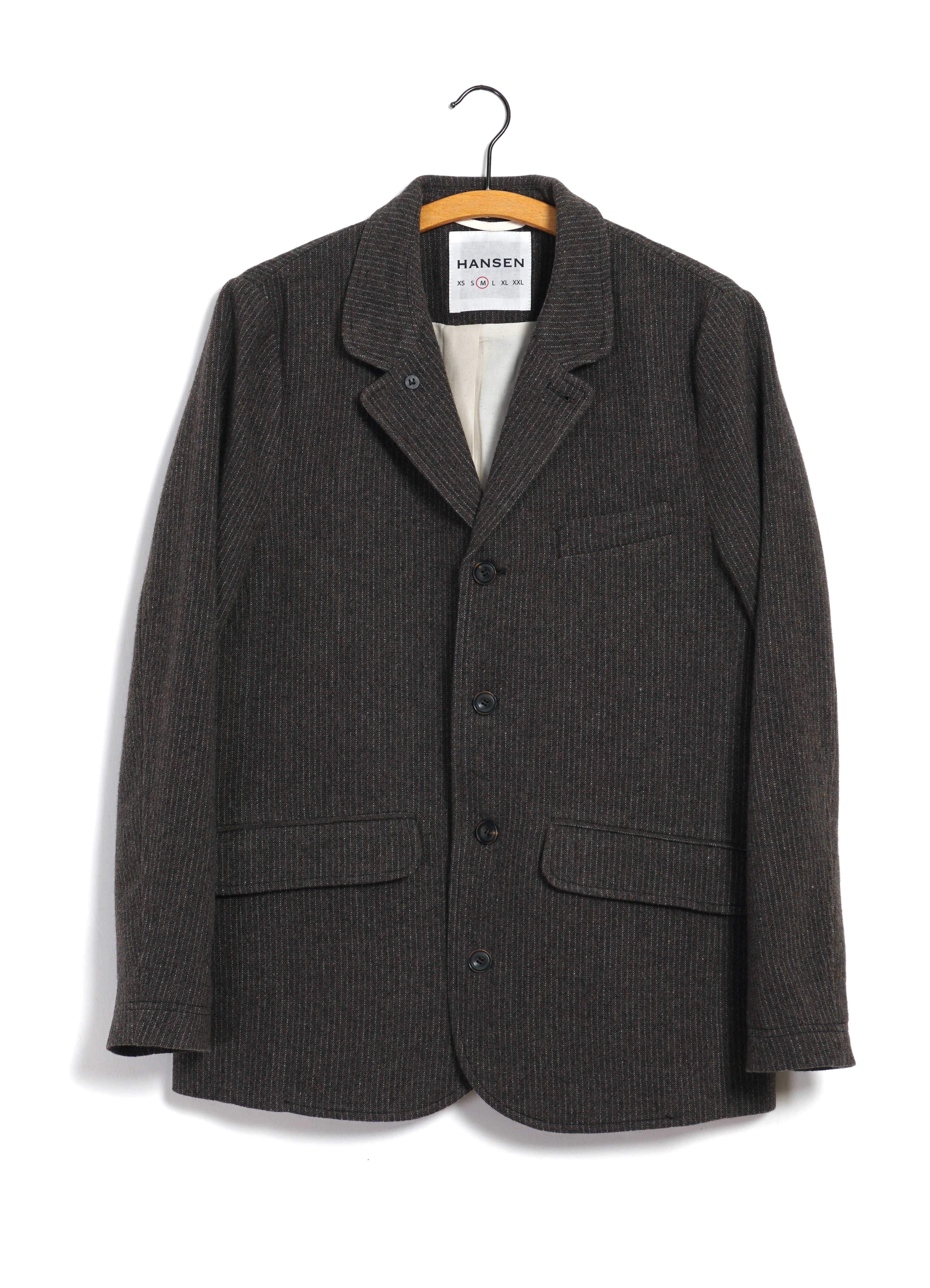 VINCENT 30-44-9 | Classic Four Button Blazer | Brown Wool Pin