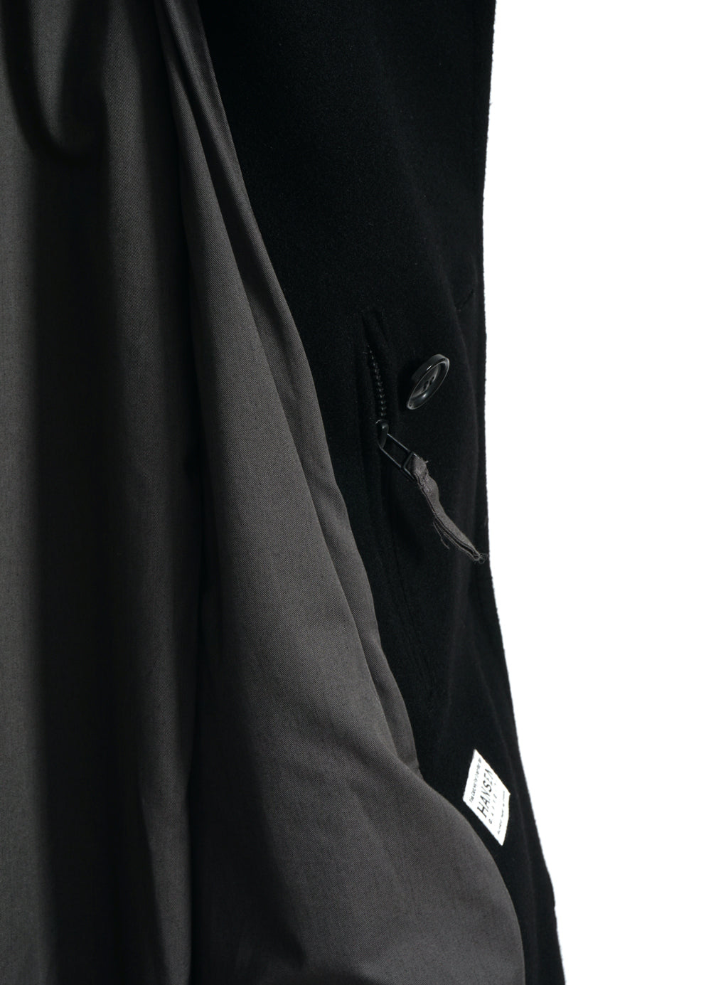 SIGURD 32-74-2 | Long Lined Wool Coat | Solid Black