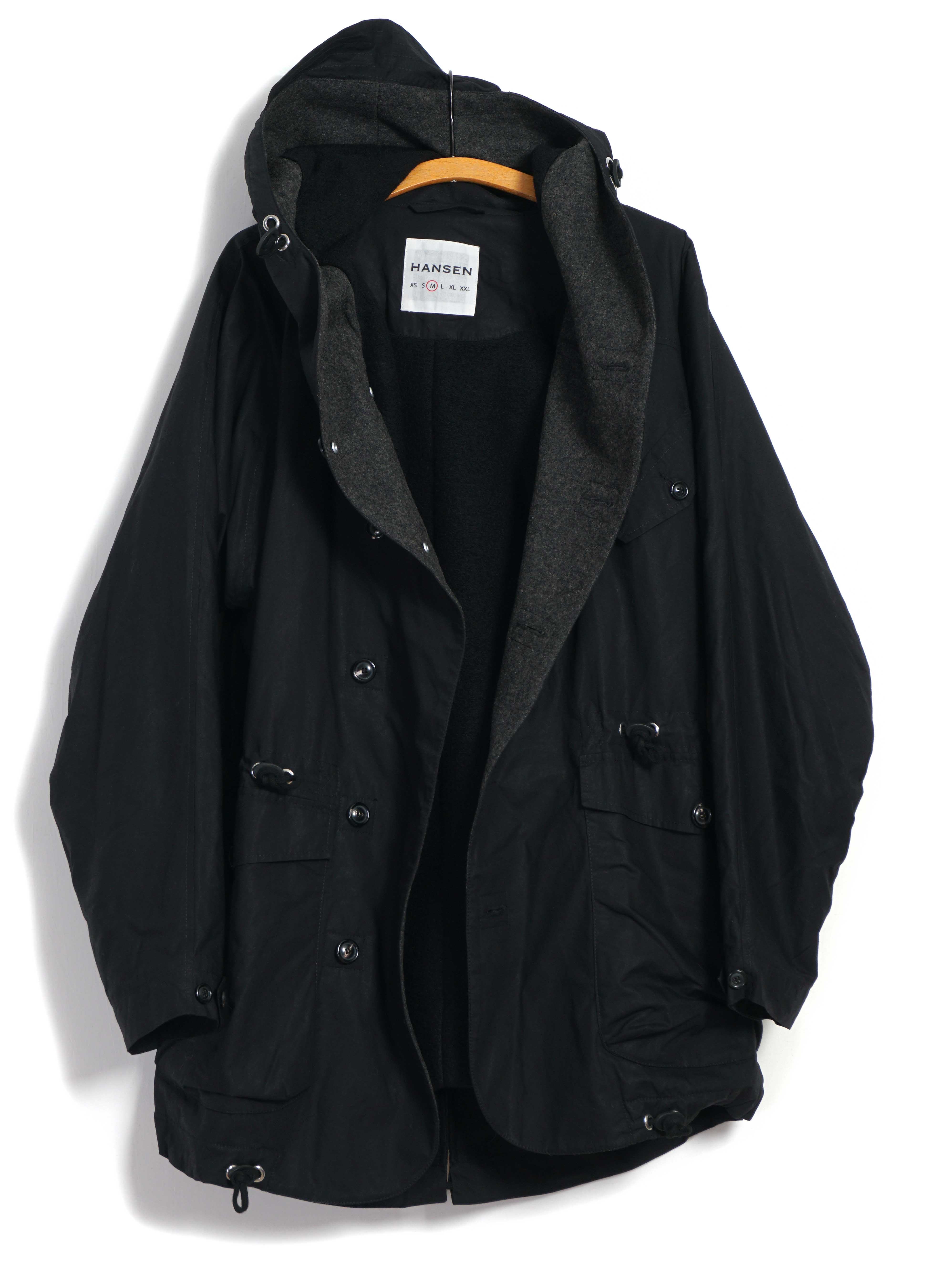 STORM 30-70-2 | Waxed Hooded Parka | Nero