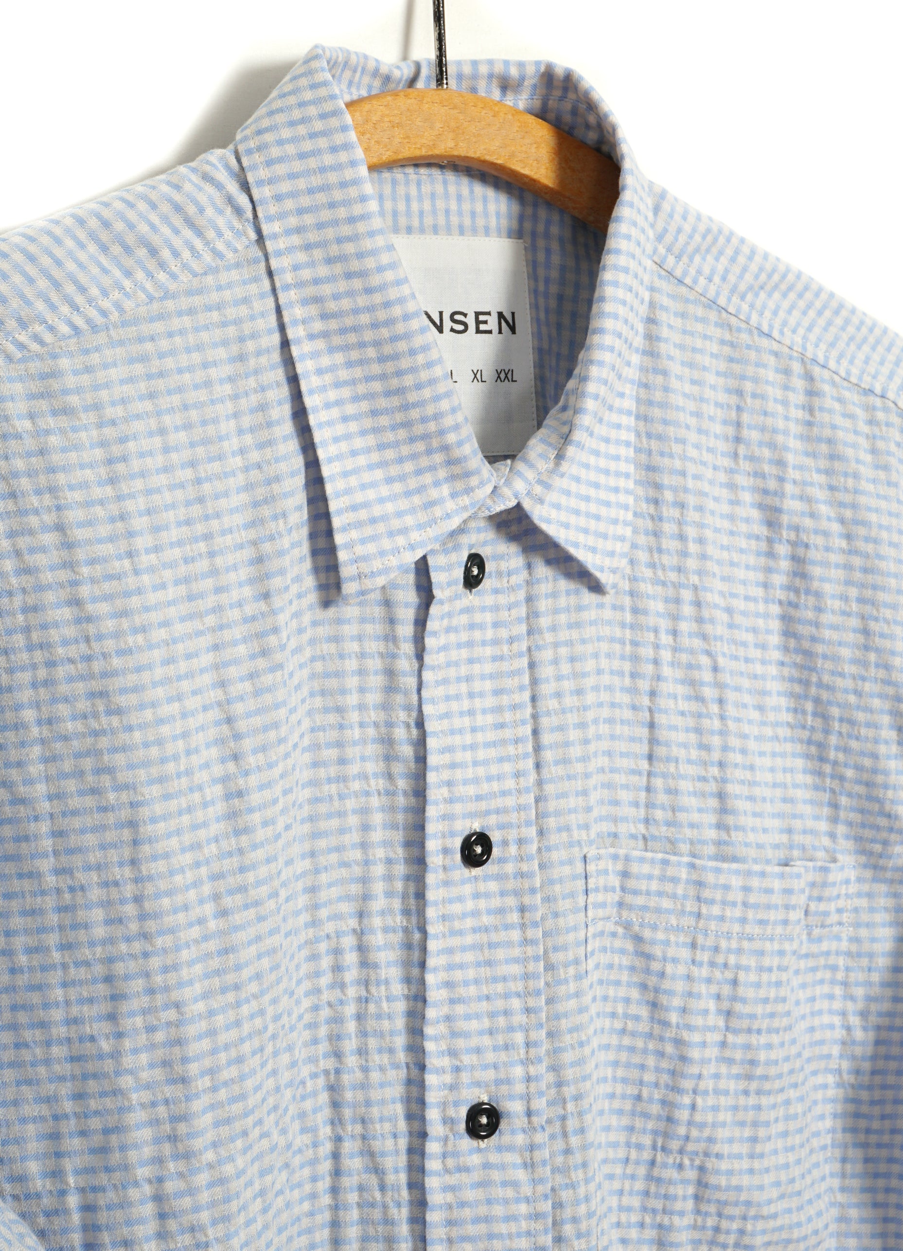 REIDAR 31-34-3 | Loose Fit Short Sleeve Shirt | Broken Blue Checks