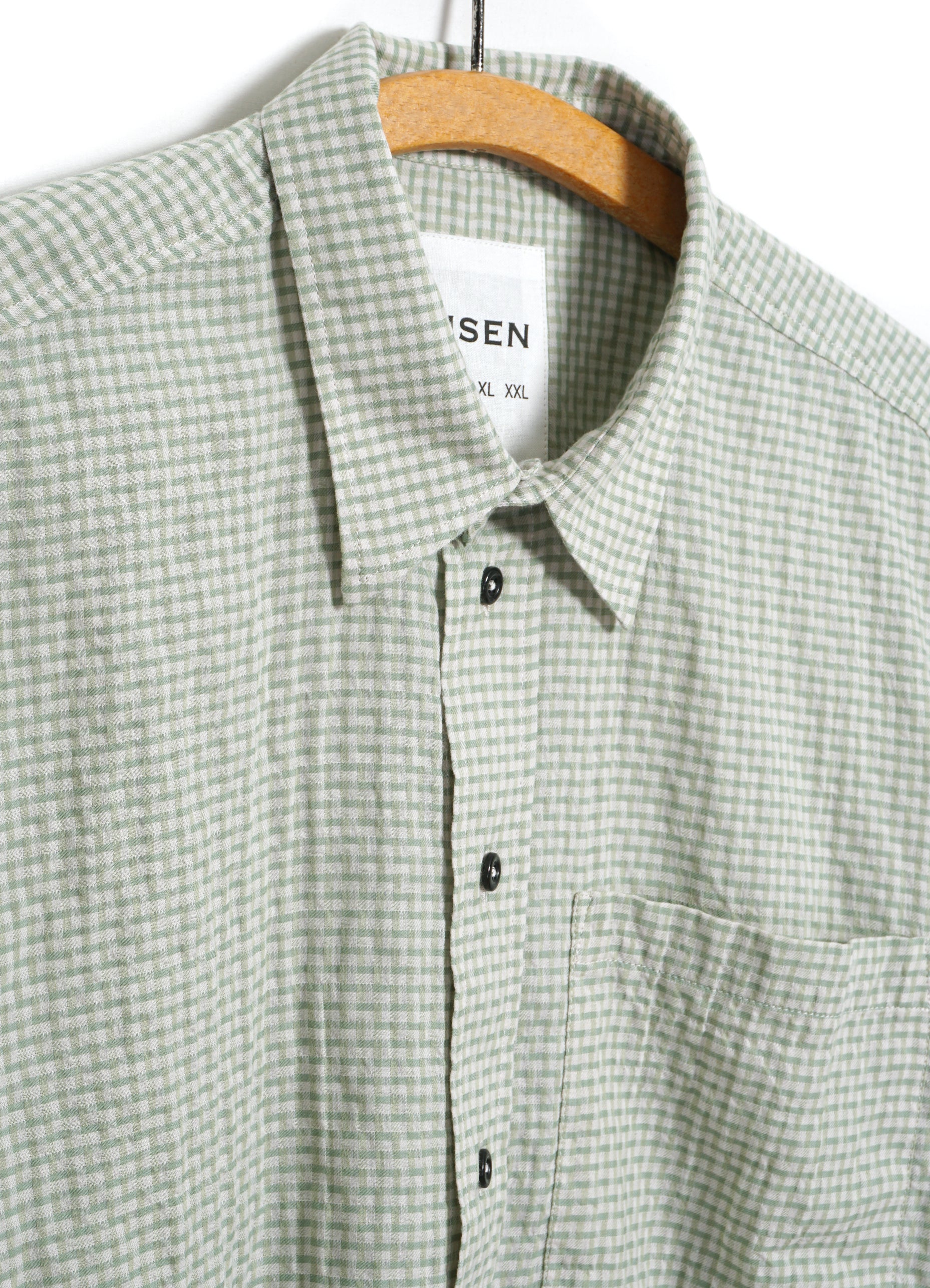 REIDAR 31-34-6 | Loose Fit Short Sleeve Shirt | Broken Green Checks