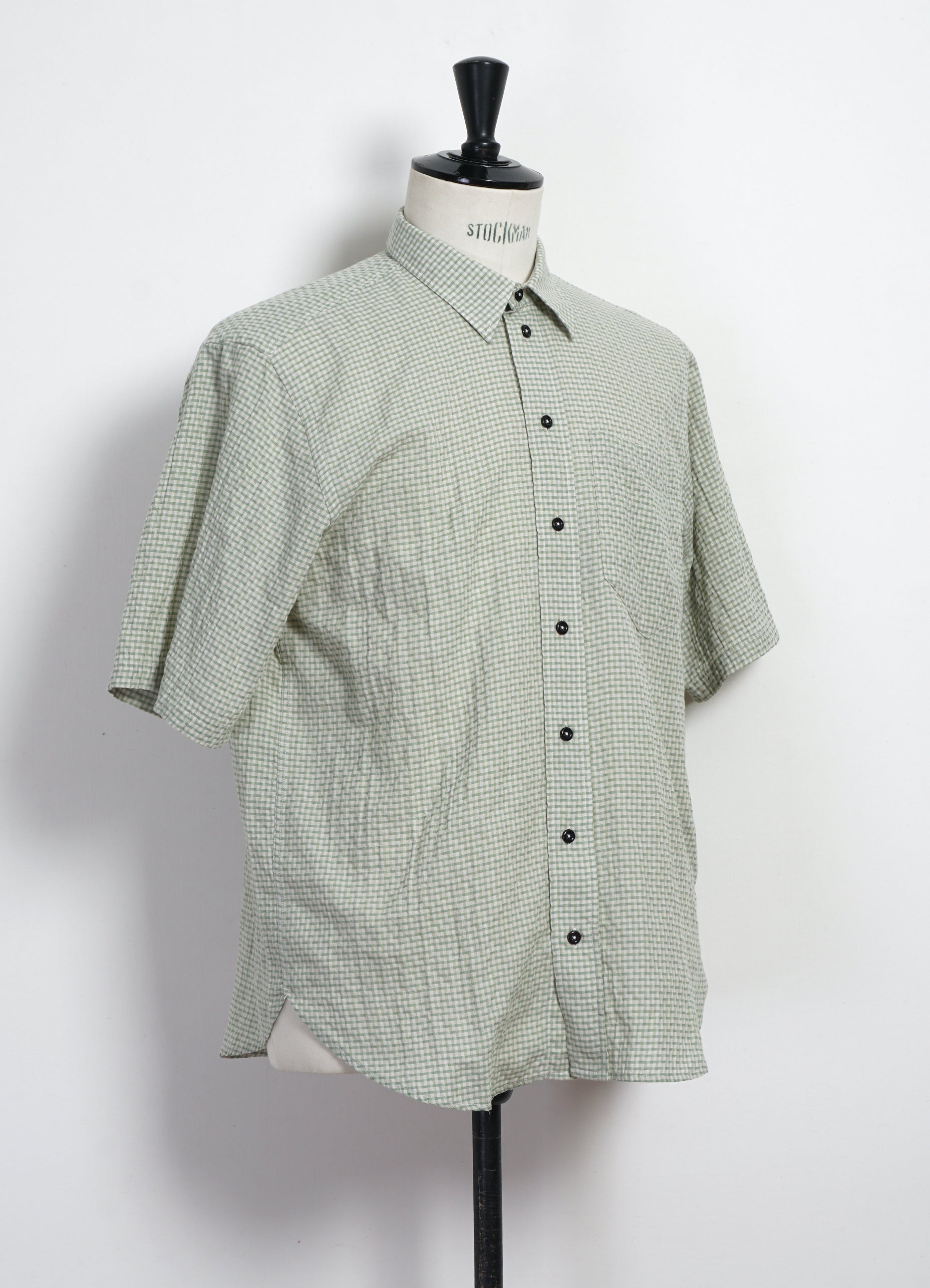 REIDAR 31-34-6 | Loose Fit Short Sleeve Shirt | Broken Green Checks