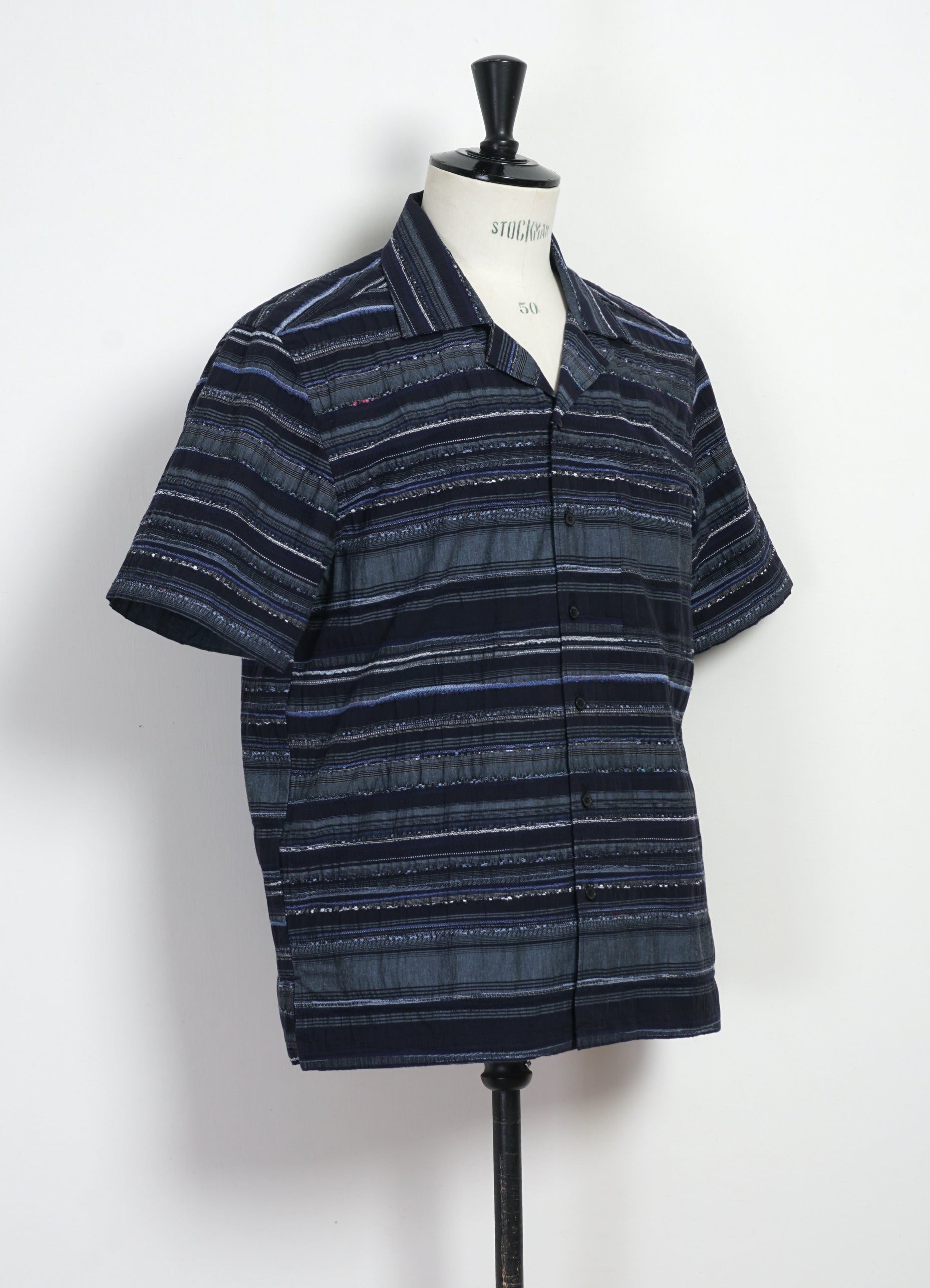 CALEB 31-36-3 | Short Sleeve Cabana Shirt | Multiple Blue