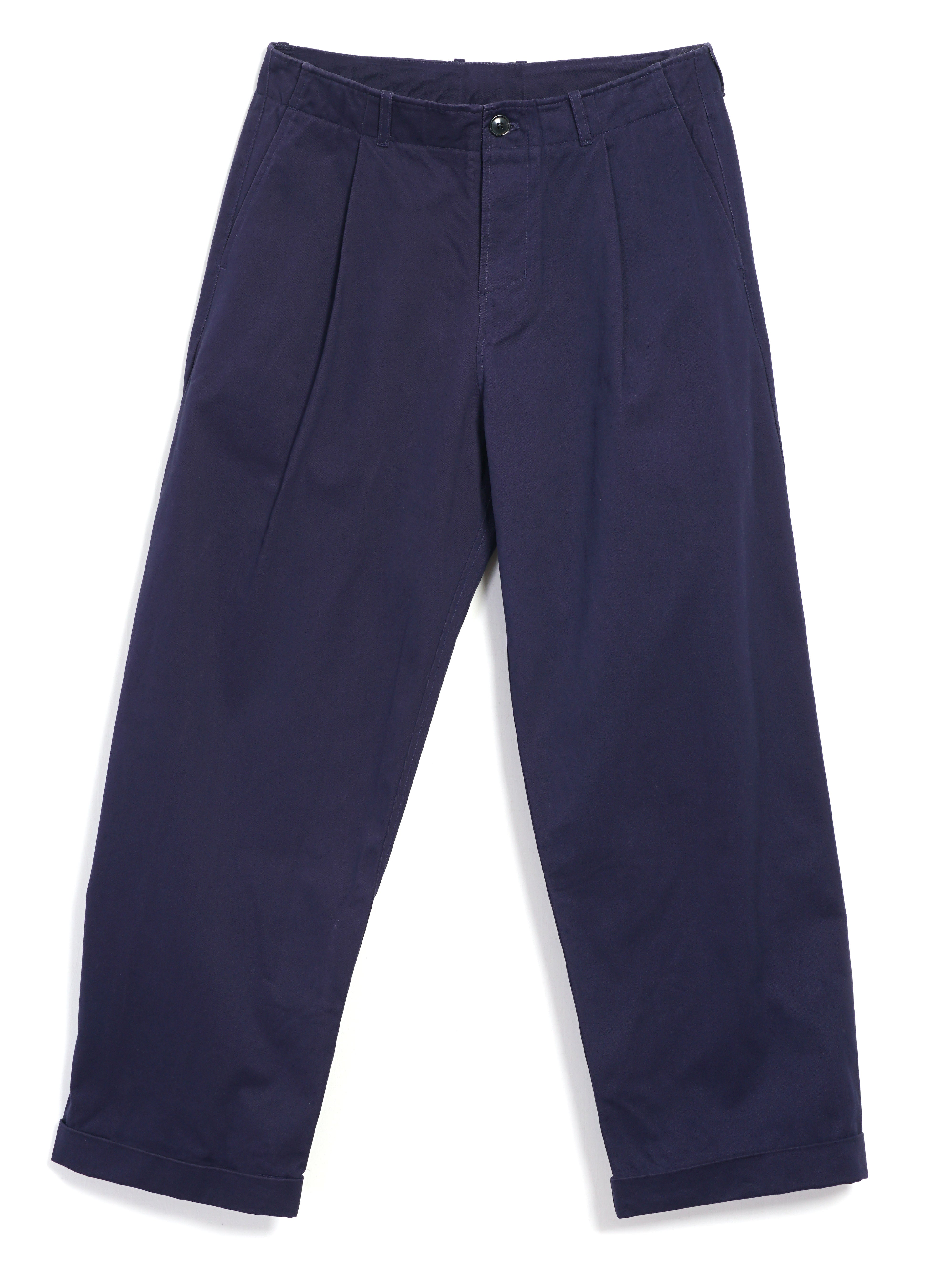 BOBBY 31-56-3 | Wide Pleated Everyday Trousers | Marine