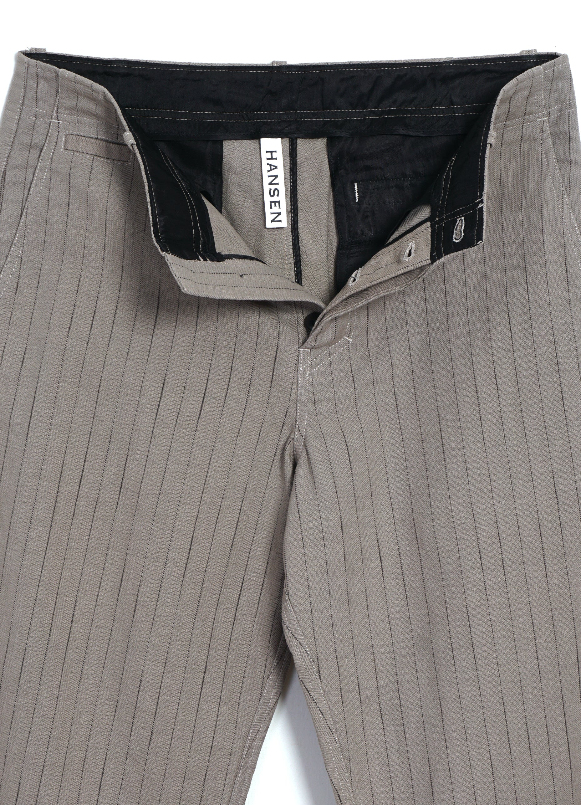 KELD 31-57-5 | Straight Cut Trousers | Beige Herringbone Pin