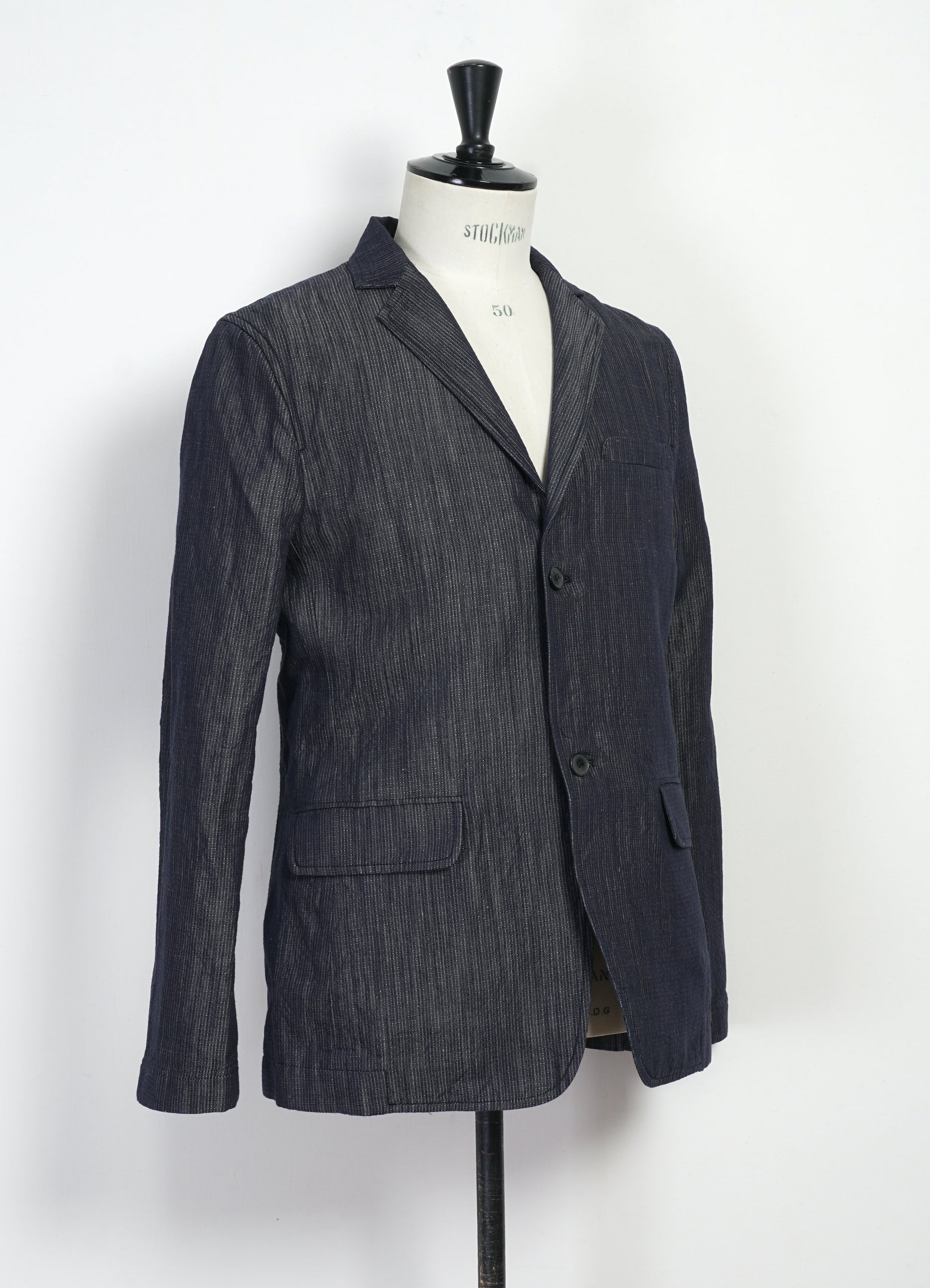 CHARLIE 31-66-3 | Easy Two Button Blazer | Navy Dobby