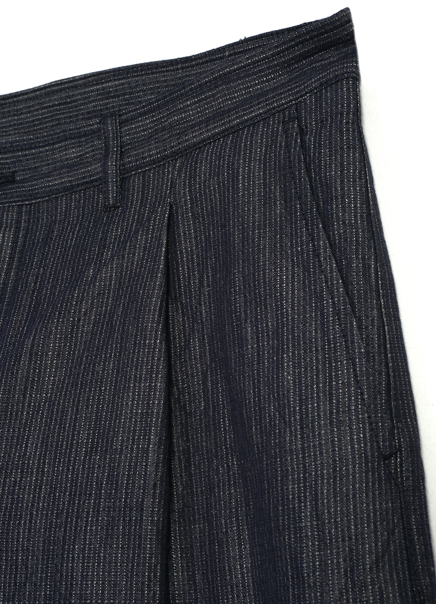SUNE 31-66-3 | Classic Pleated Trousers | Navy Dobby