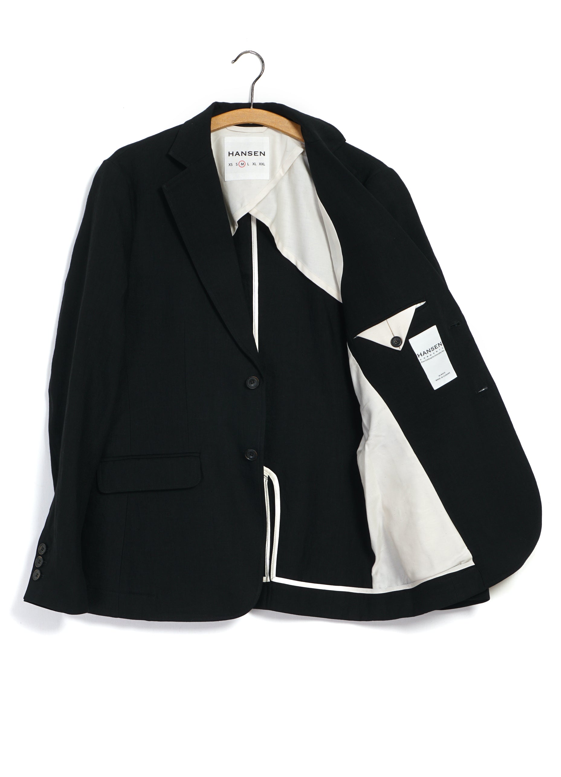 CHRIS 31-67-2 | Classic Two Button Blazer | Black Linen