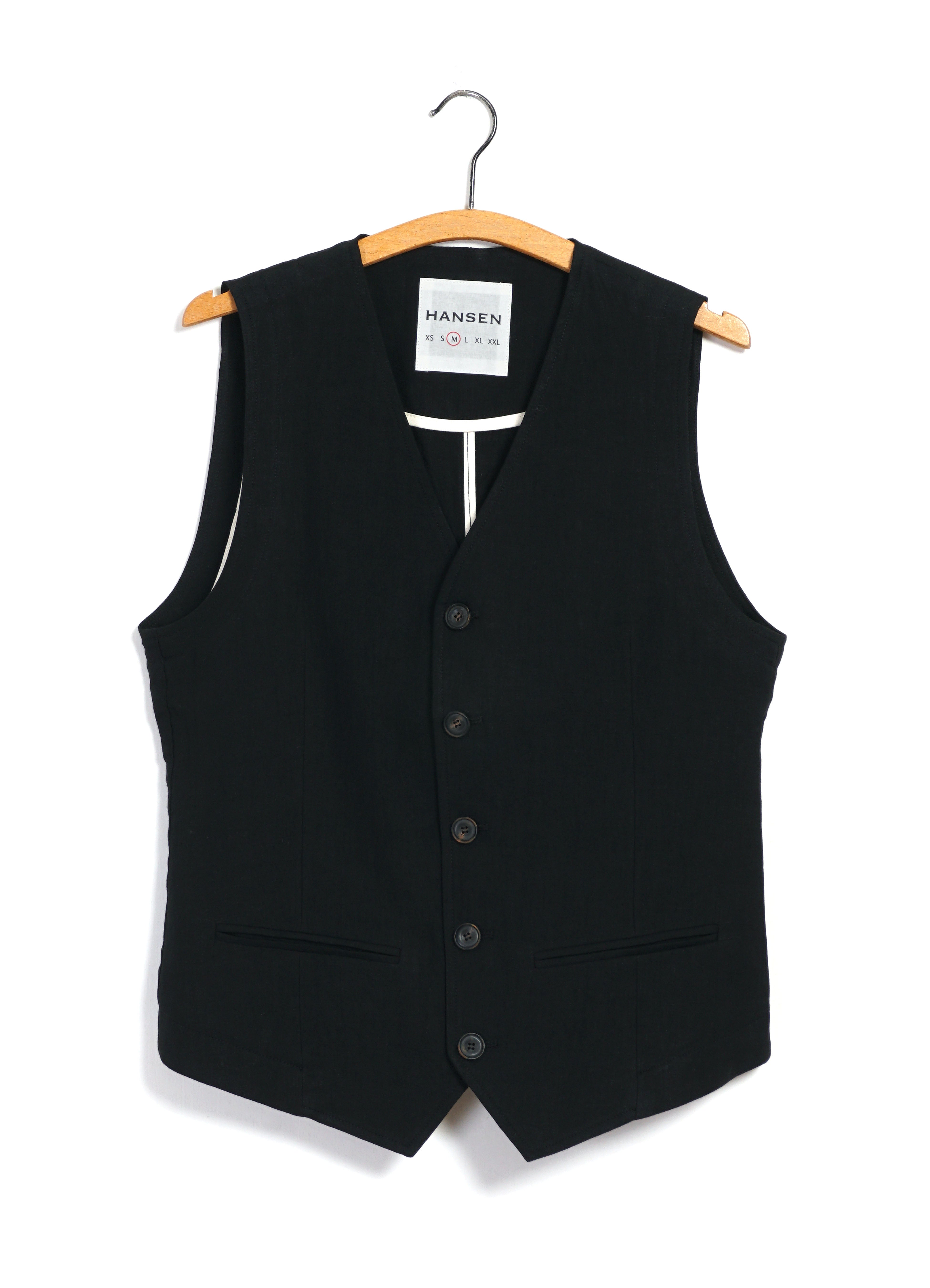 DANIEL 31-67-2 | Classic Waistcoat | Black Linen
