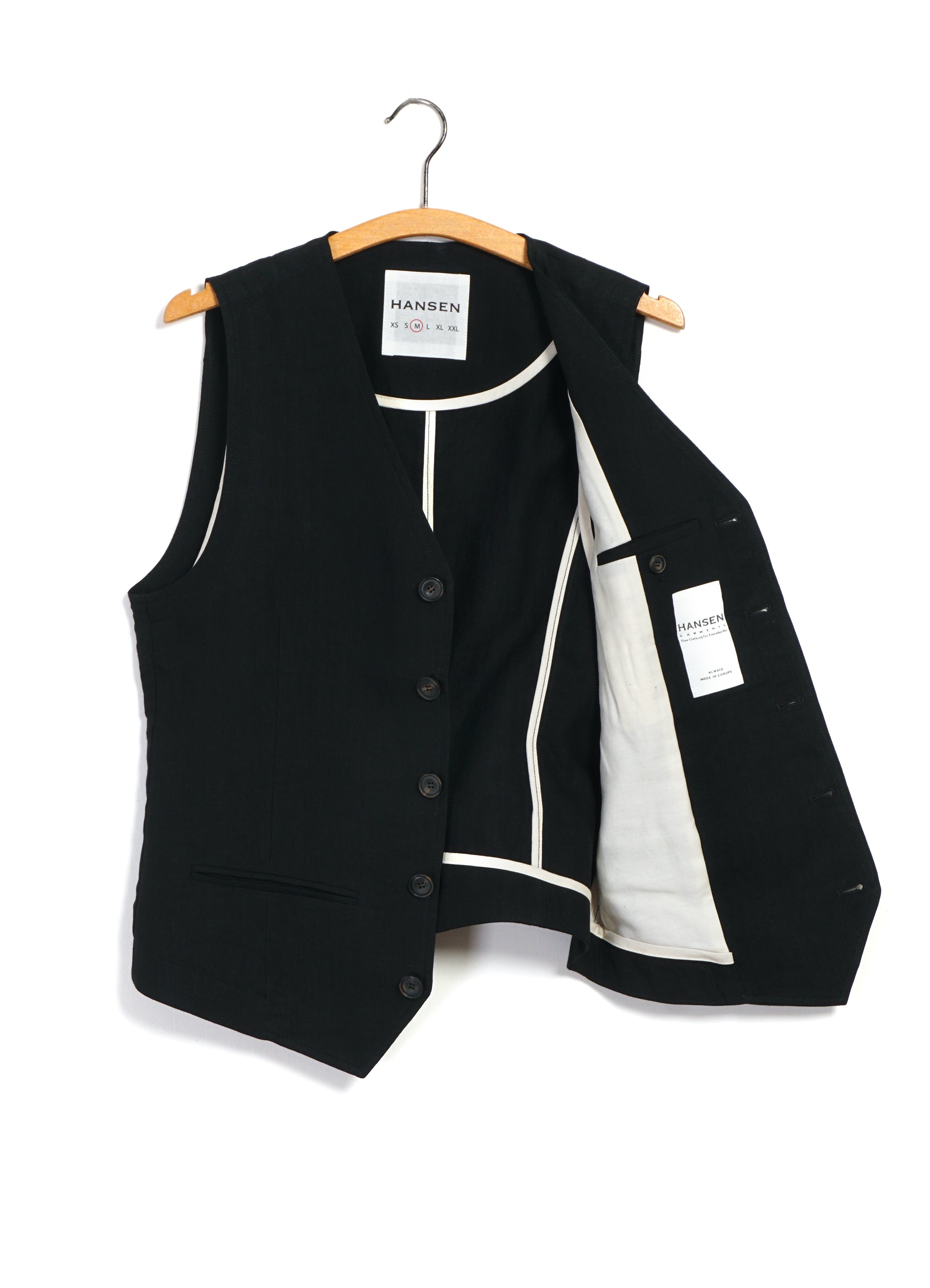 DANIEL 31-67-2 | Classic Waistcoat | Black Linen