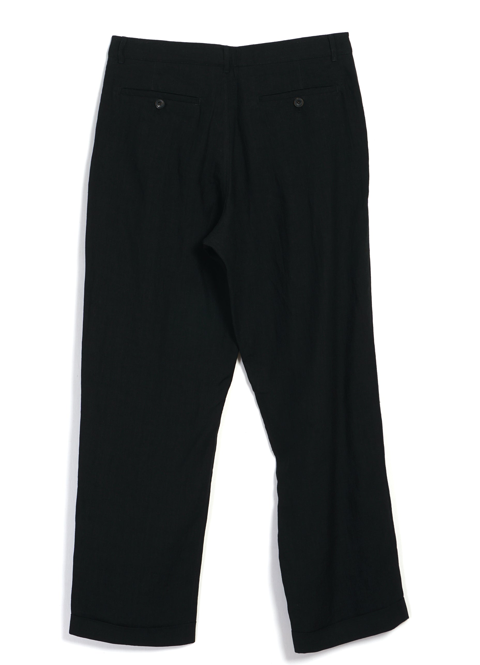 SUNE 31-67-2 | Classic Pleated Trousers | Black Linen