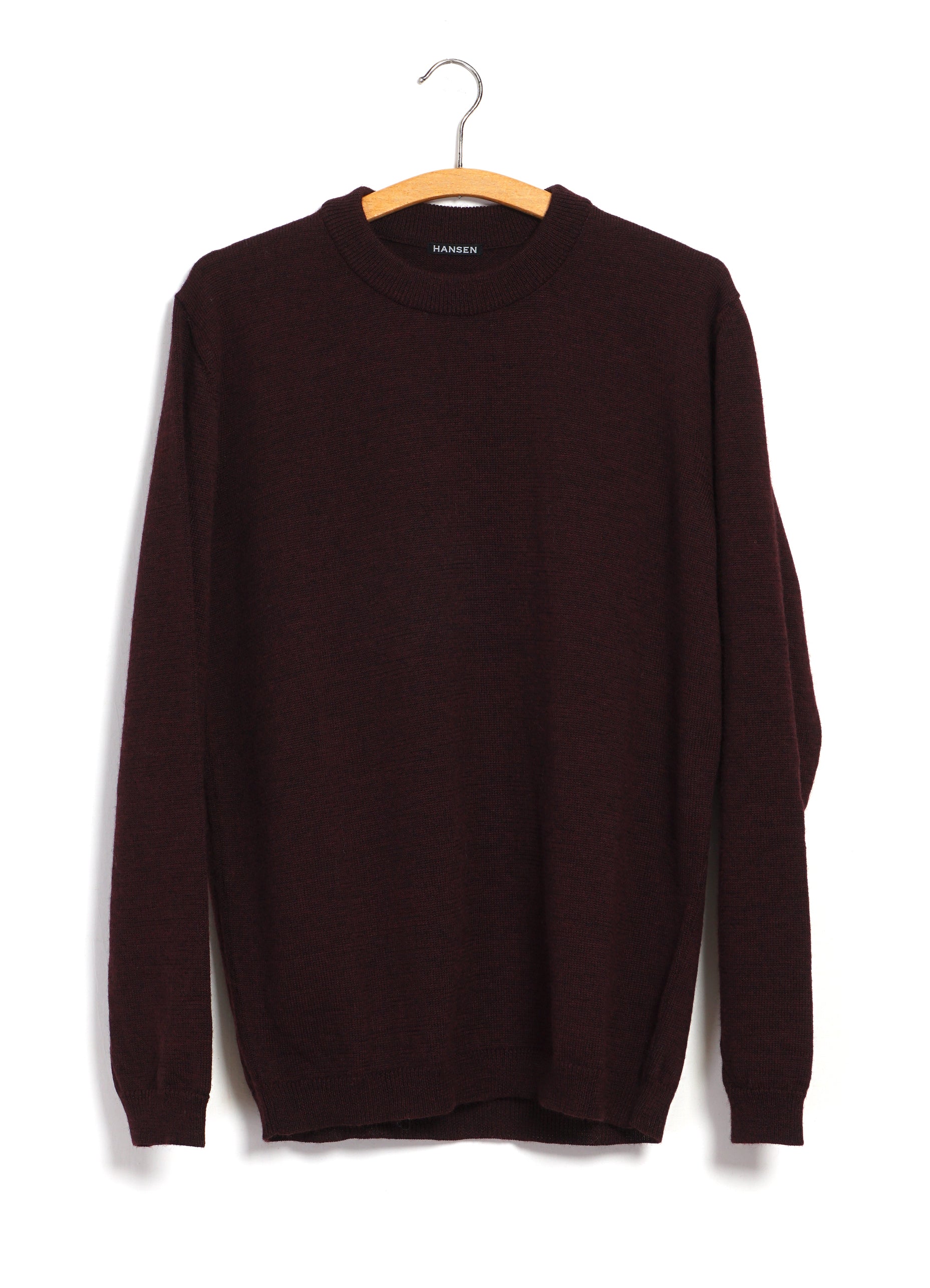 ESKE 32-05-8 | Knitted Crew Neck Sweater | Bordeaux