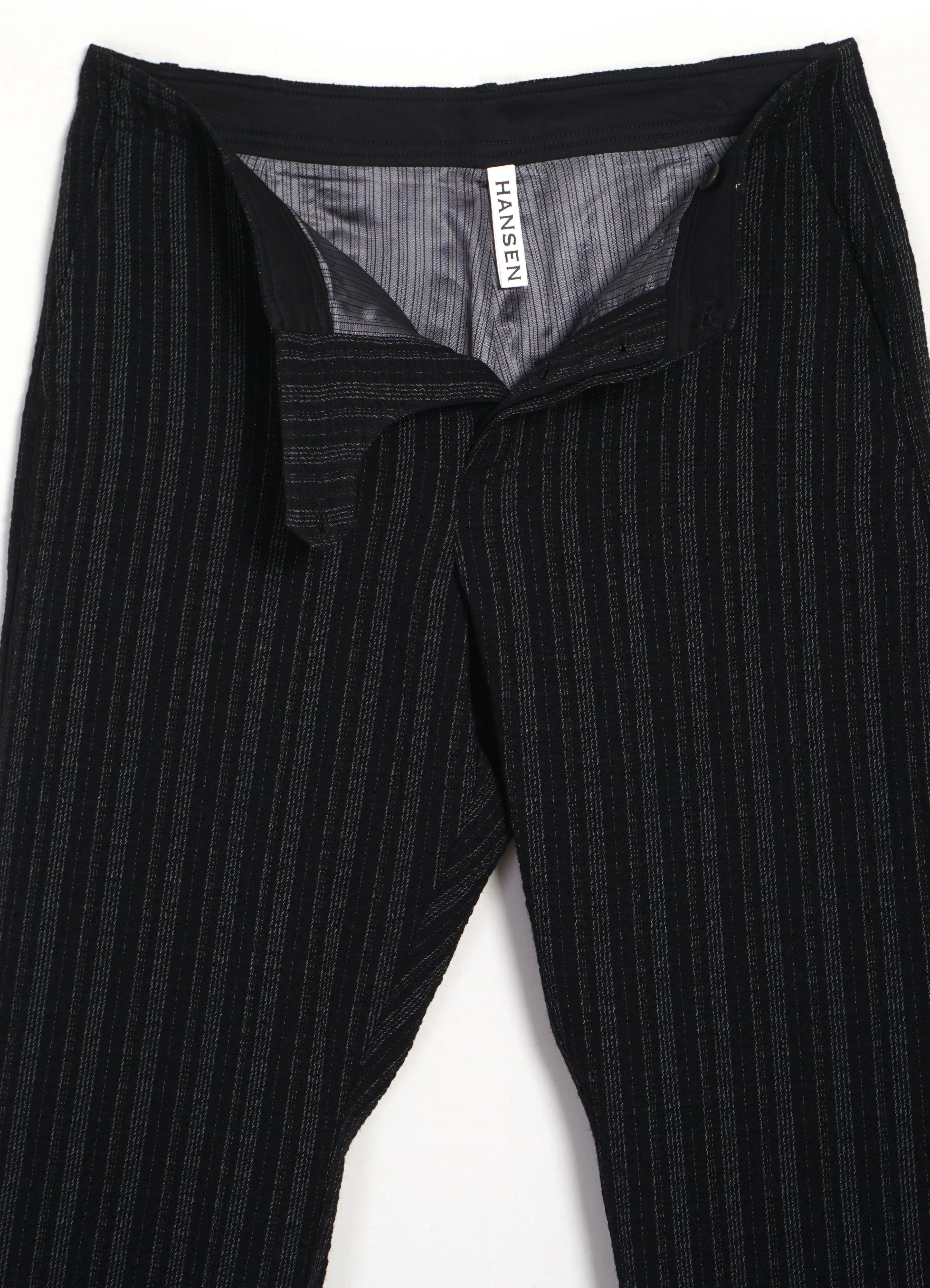 TRYGVE 32-29-2 | Loose Cut Tapered Trousers | Black 'n' White