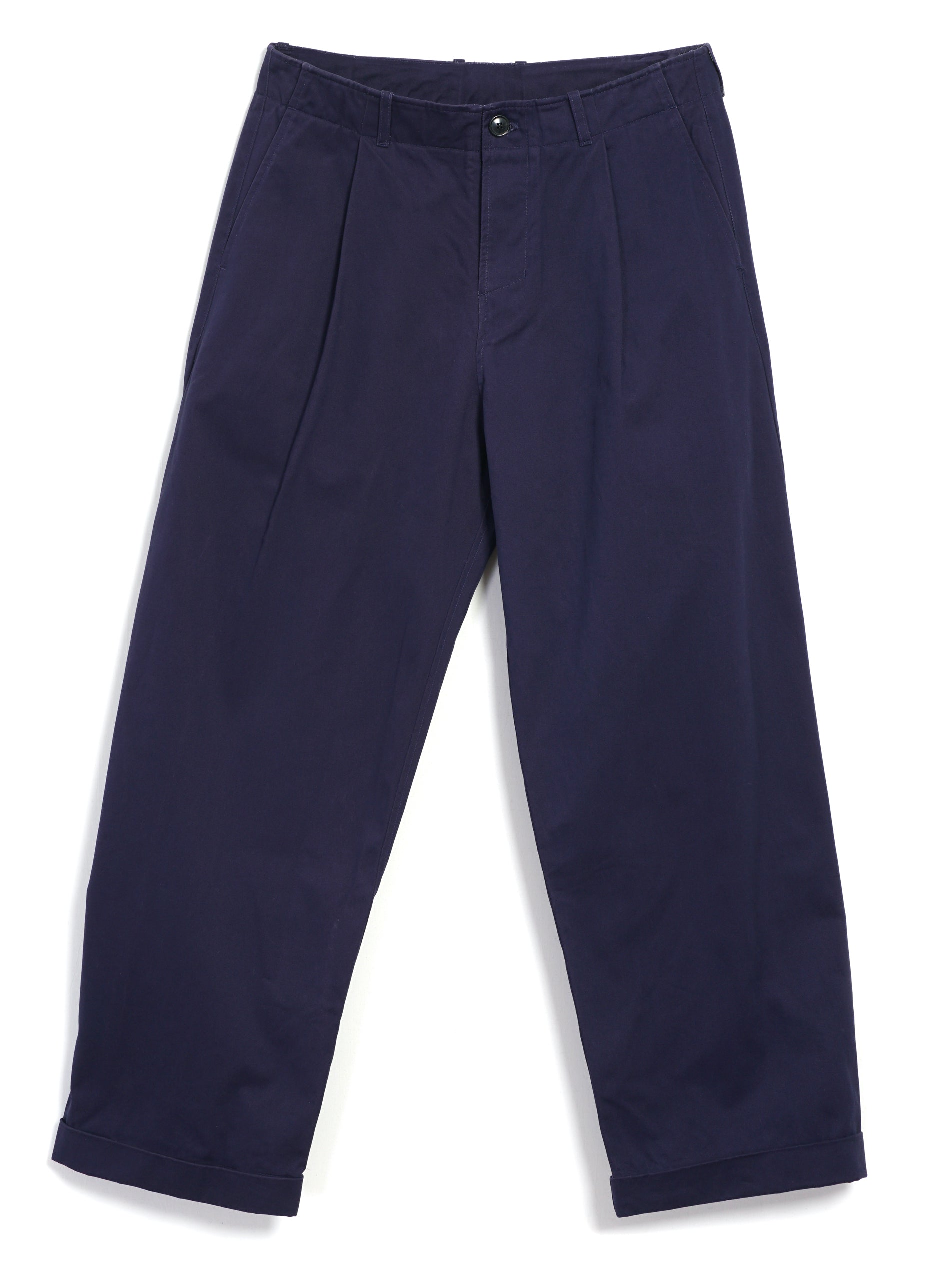 BOBBY 32-56-3 | Wide Pleated Trousers | Marine