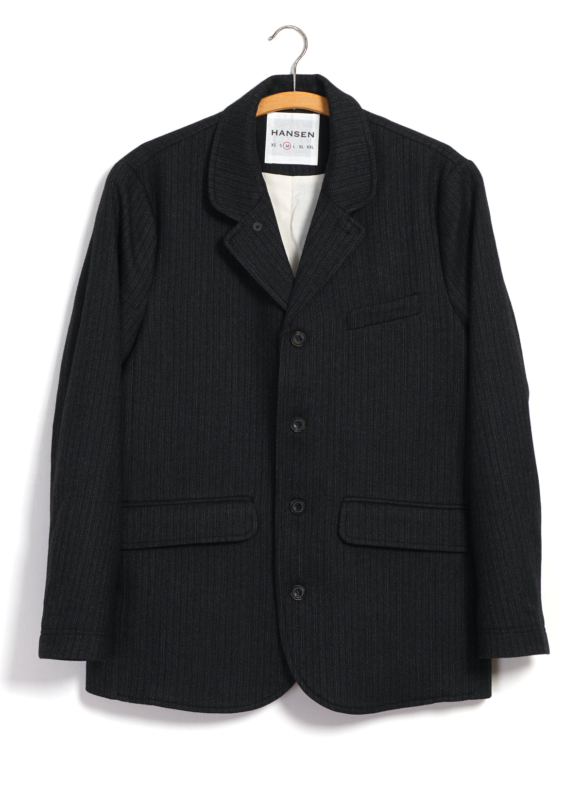 VINCENT 32-63-5 | Classic Four Button Blazer | Charcoal Stripes